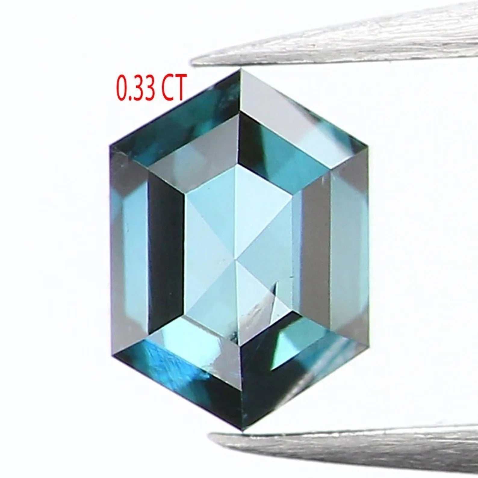 0.33 Ct Natural Loose Hexagon Shape Diamond Blue Color Hexagon Diamond 4.65 MM Natural Loose Diamond Blue Hexagon Rose Cut Diamond NQ1413