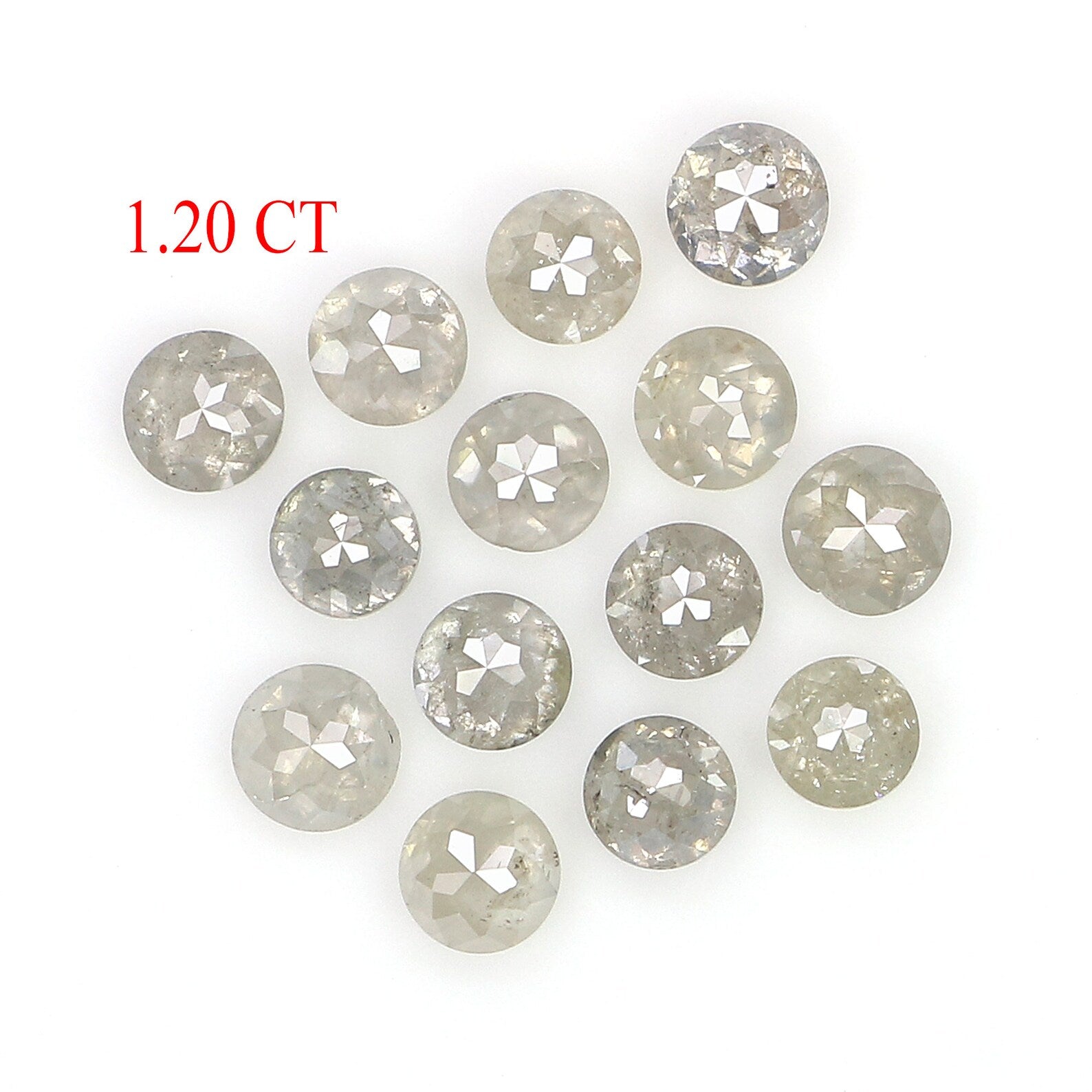 1.20 CT Natural Loose Round Rose Cut Diamond Salt And Pepper Diamond 2.35 MM Natural Loose Diamond Grey Color Round Shape Diamond NQ2502