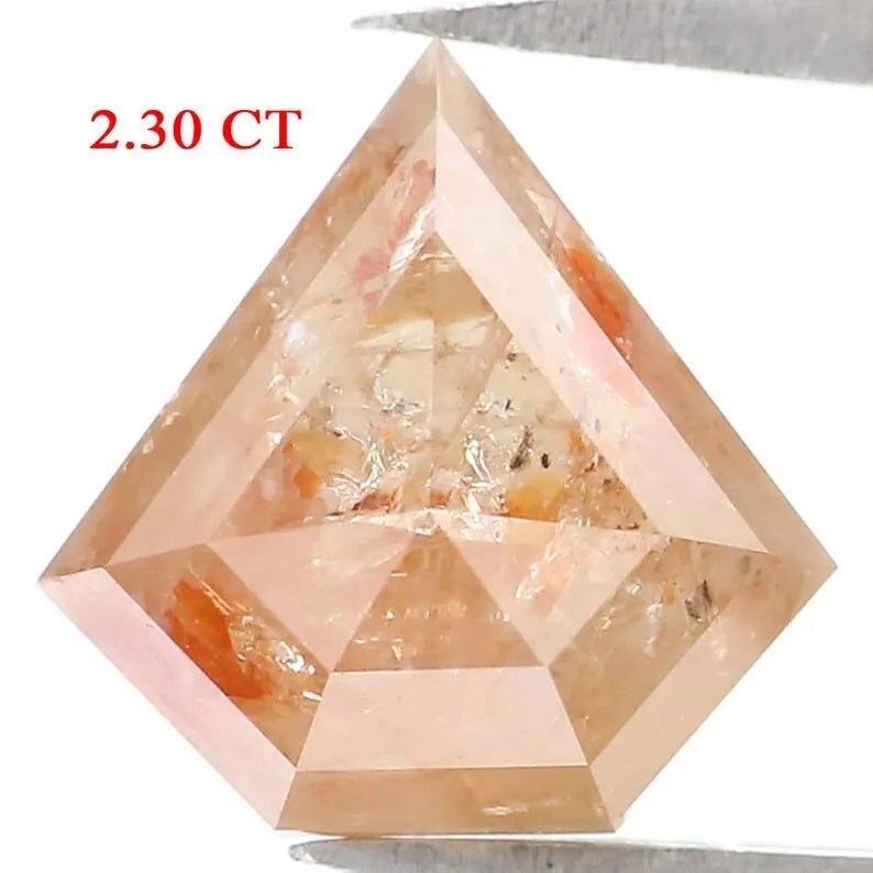2.30 CT Natural Loose Shield Shape Diamond Grey Color Shield Cut Diamond 8.50 MM Natural Diamond Brown Color Shield Rose Cut Diamond QN505