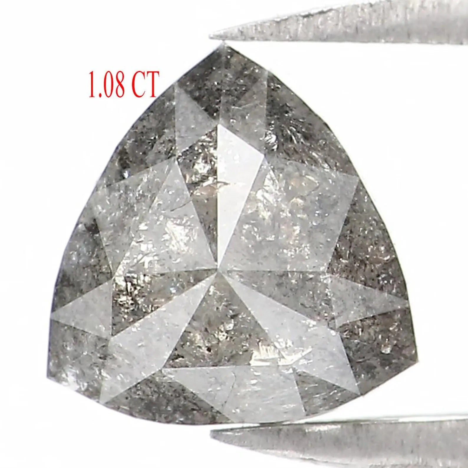 1.08 CT Natural Loose Triangle Shape Diamond Salt And Pepper Triangle Cut Diamond 6.50 MM Black Grey Color Triangle Rose Cut Diamond NQ1585