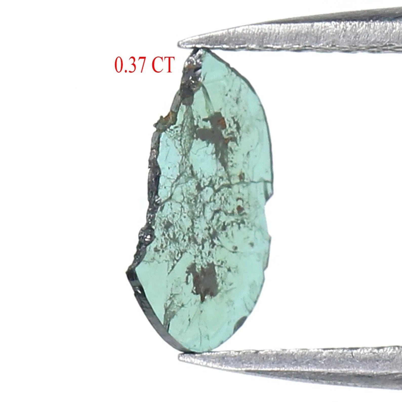 0.37 CT Natural Loose Slice Shape Diamond Blue Color Irregular Cut Diamond 8.70 MM Natural Loose Diamond blue Color Slice Cut Diamond NQ9176