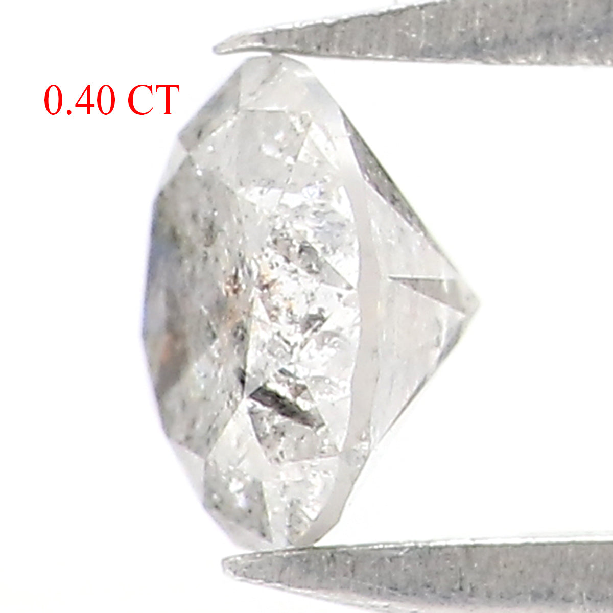 0.40 CT Natural Loose Round Shape Diamond Salt And Pepper Round Diamond 4.65 MM Natural Black Grey Color Round Brilliant Cut Diamond LQ2802