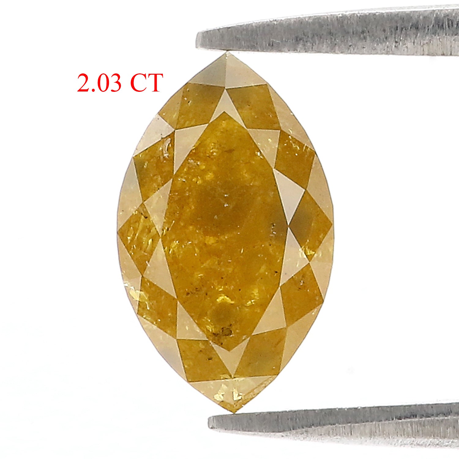 Natural Marquise Yellow Diamond 2.03 CT Loose Rose Cut Yellow Color Stone 10.95 MM Rustic Marquise Diamond For Custom Engagement Ring L3630