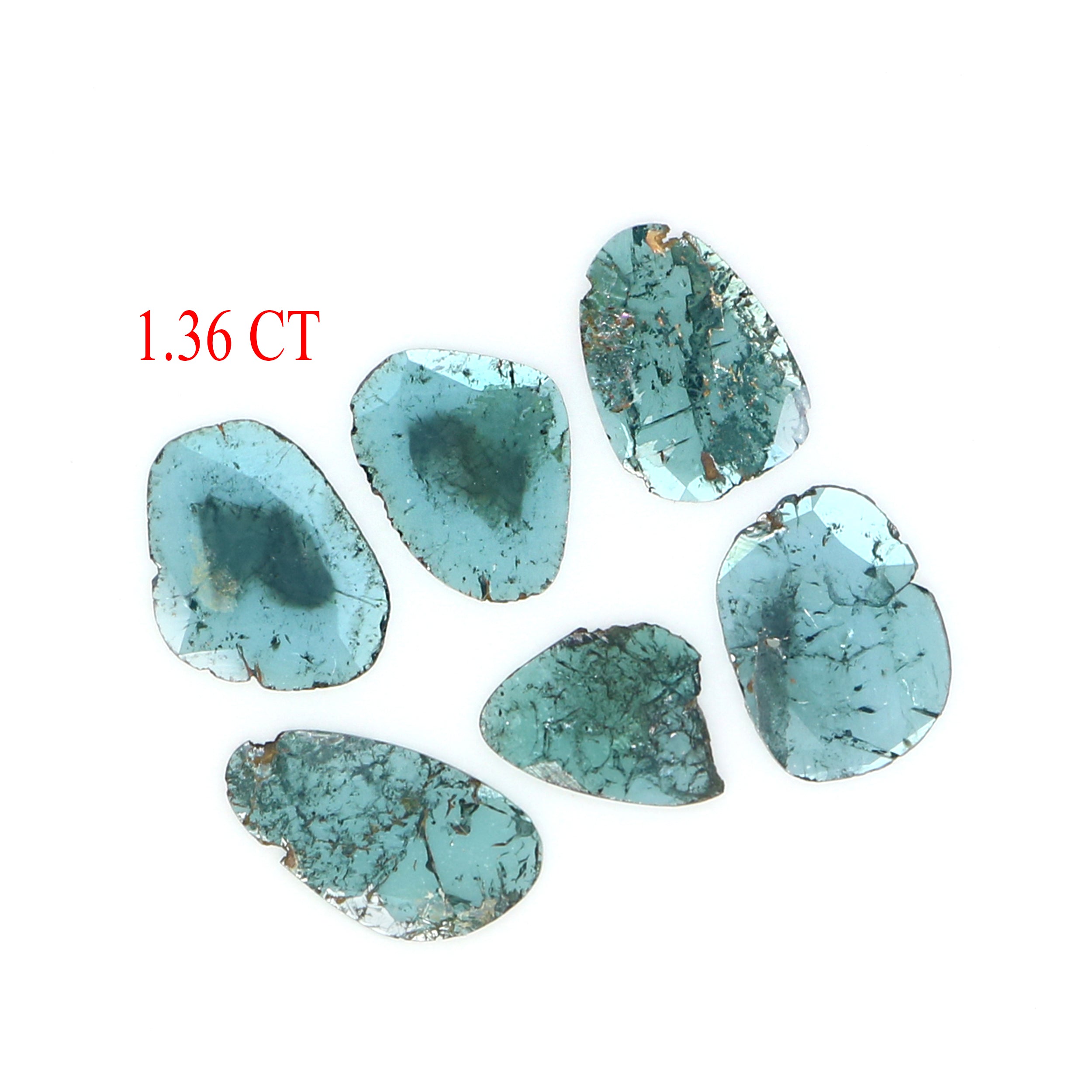 1.36 CT Natural Loose Slice Shape Diamond Blue Color Slice Cut Diamond 8.10 MM Natural Loose Blue Color Slice Irregular Cut Diamond KQ2685