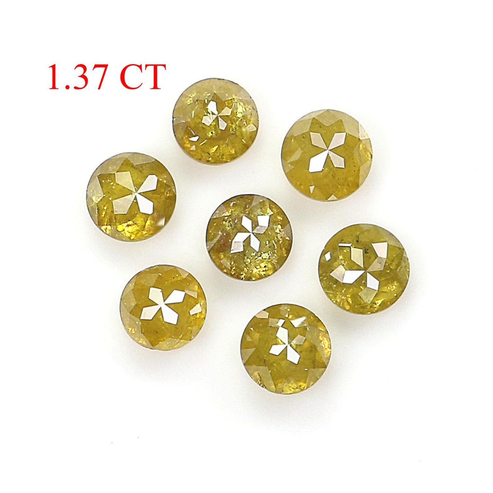 1.37 CT Natural Loose Round Rose Cut Diamond Yellow Color Round Shape Diamond 3.40 MM Natural Yellow Color Round Rose Cut Diamond NQ2574