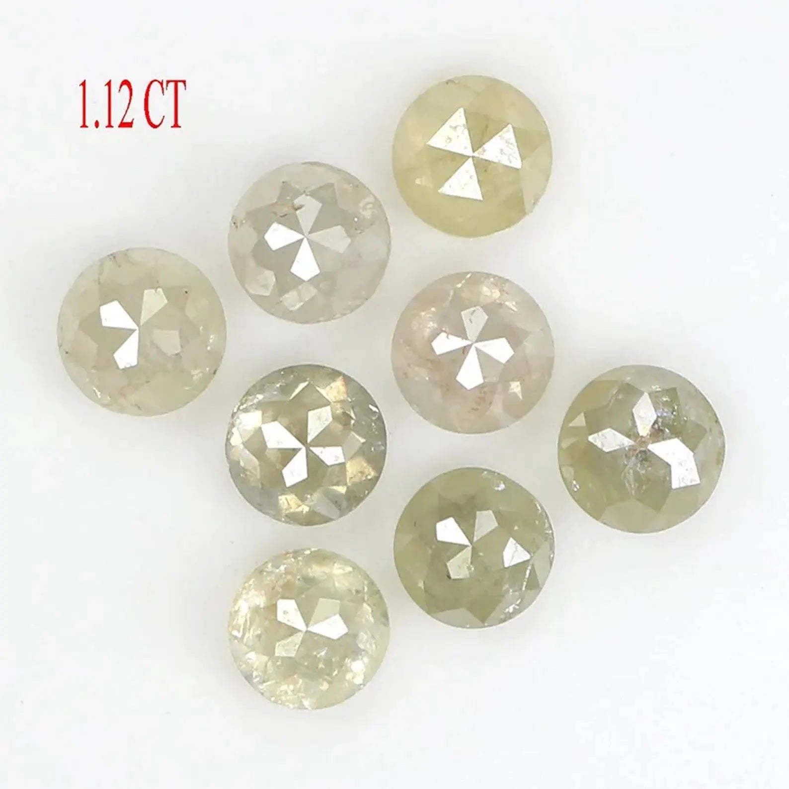 1.12 CT Natural Loose Round Rose Cut Diamond Grey Color Round Shape Diamond 2.90 MM Natural Loose Yellow Color Round Rose Cut Diamond NQ1706