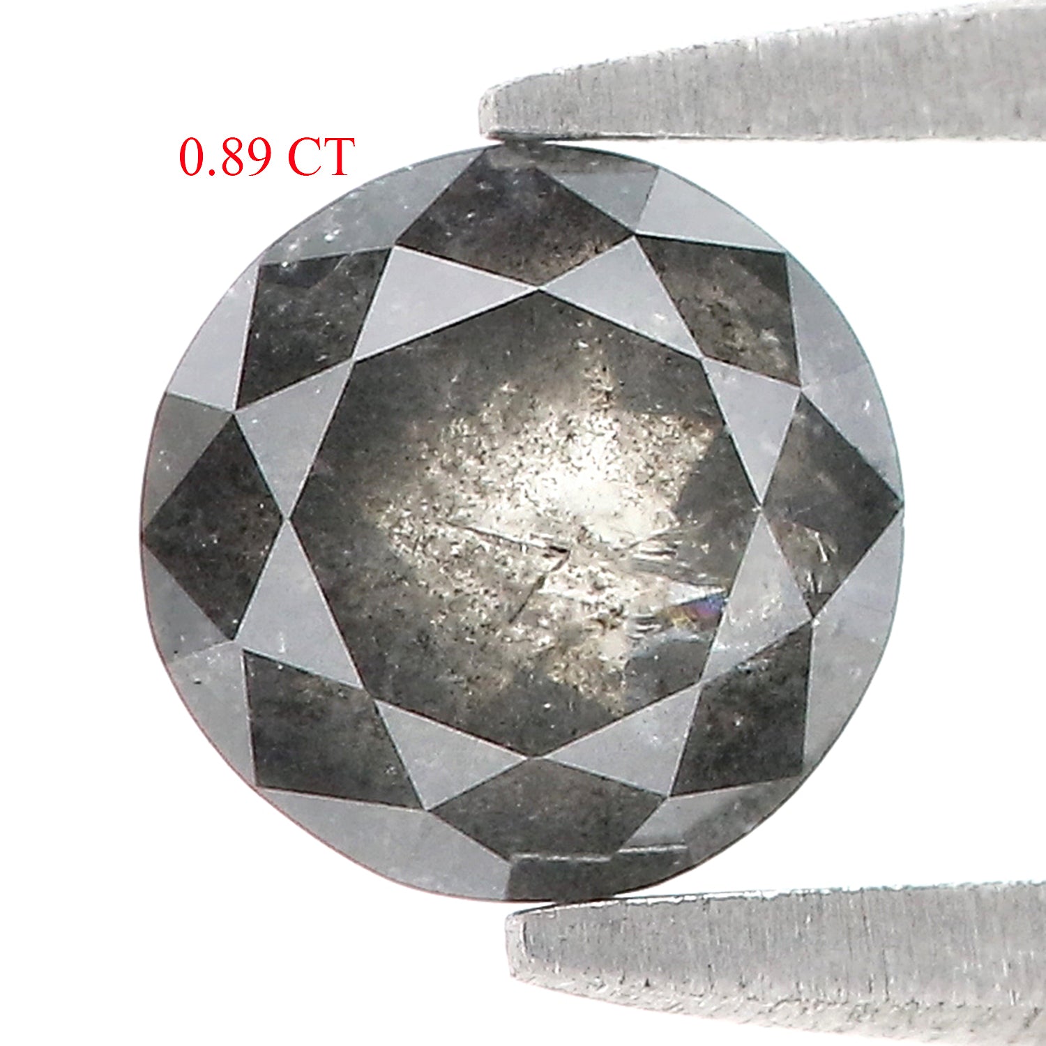 0.89 CT Natural Loose Round Rose Cut Diamond Salt And Pepper Round Diamond 5.60 MM Natural Loose Black Grey Round Rose Cut Diamond LQ1893