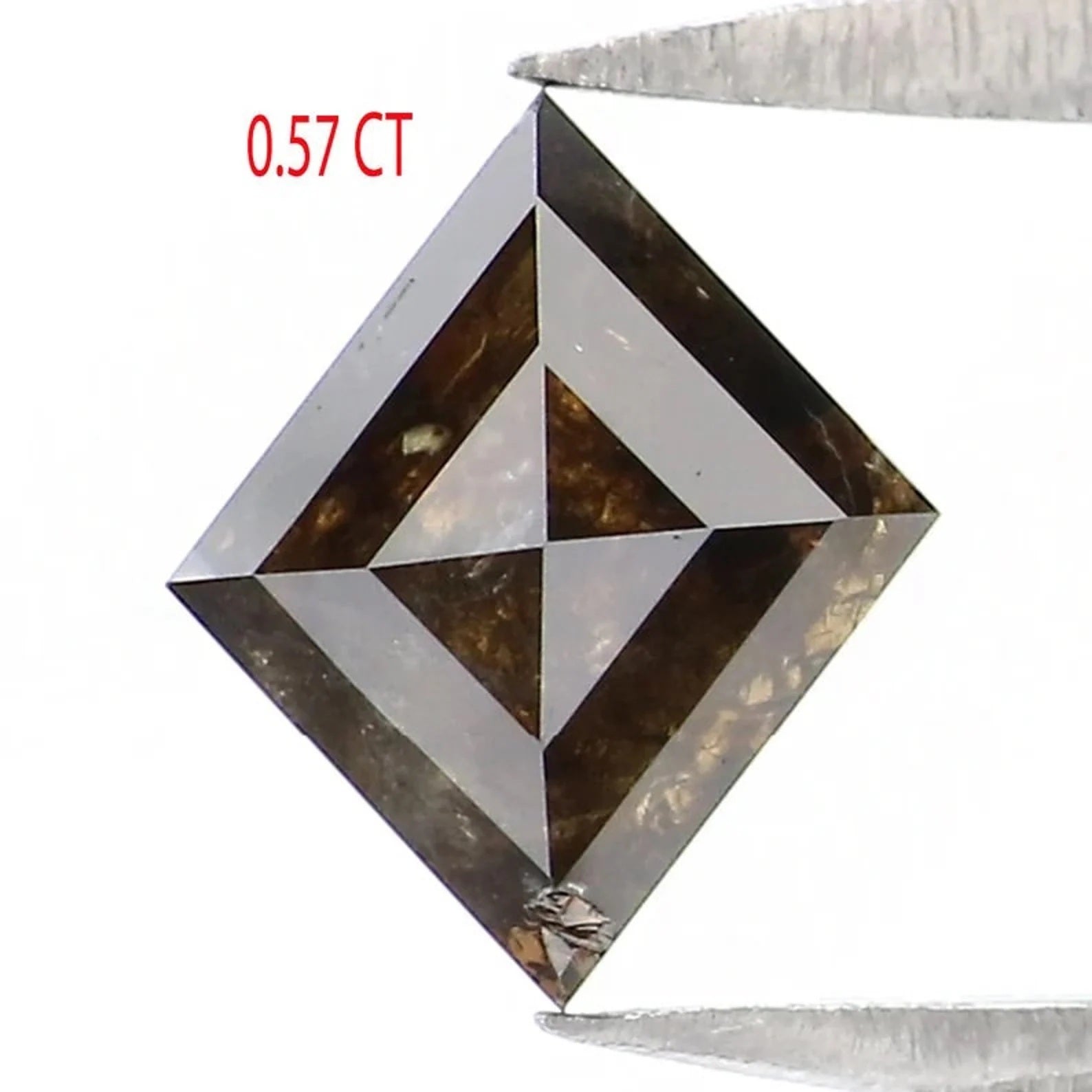 0.57 Ct Natural Loose Kite Shape Diamond Brown Black Color Kite Cut Diamond 6.80 MM Natural Brown Black Color Kite Rose Cut Diamond NQ8756