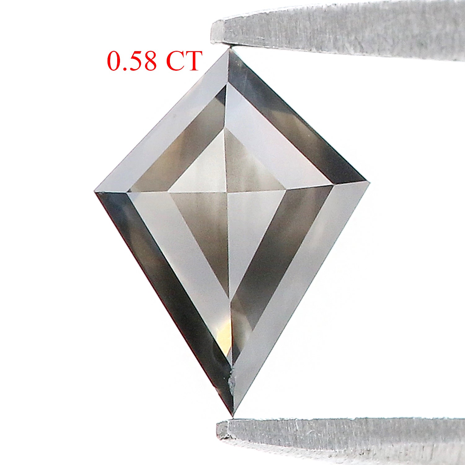 0.58 CT Natural Loose Kite Shape Diamond Black Color Kite Cut Diamond 7.30 MM Natural Loose Grey Color Diamond Kite Rose Cut Diamond L3456
