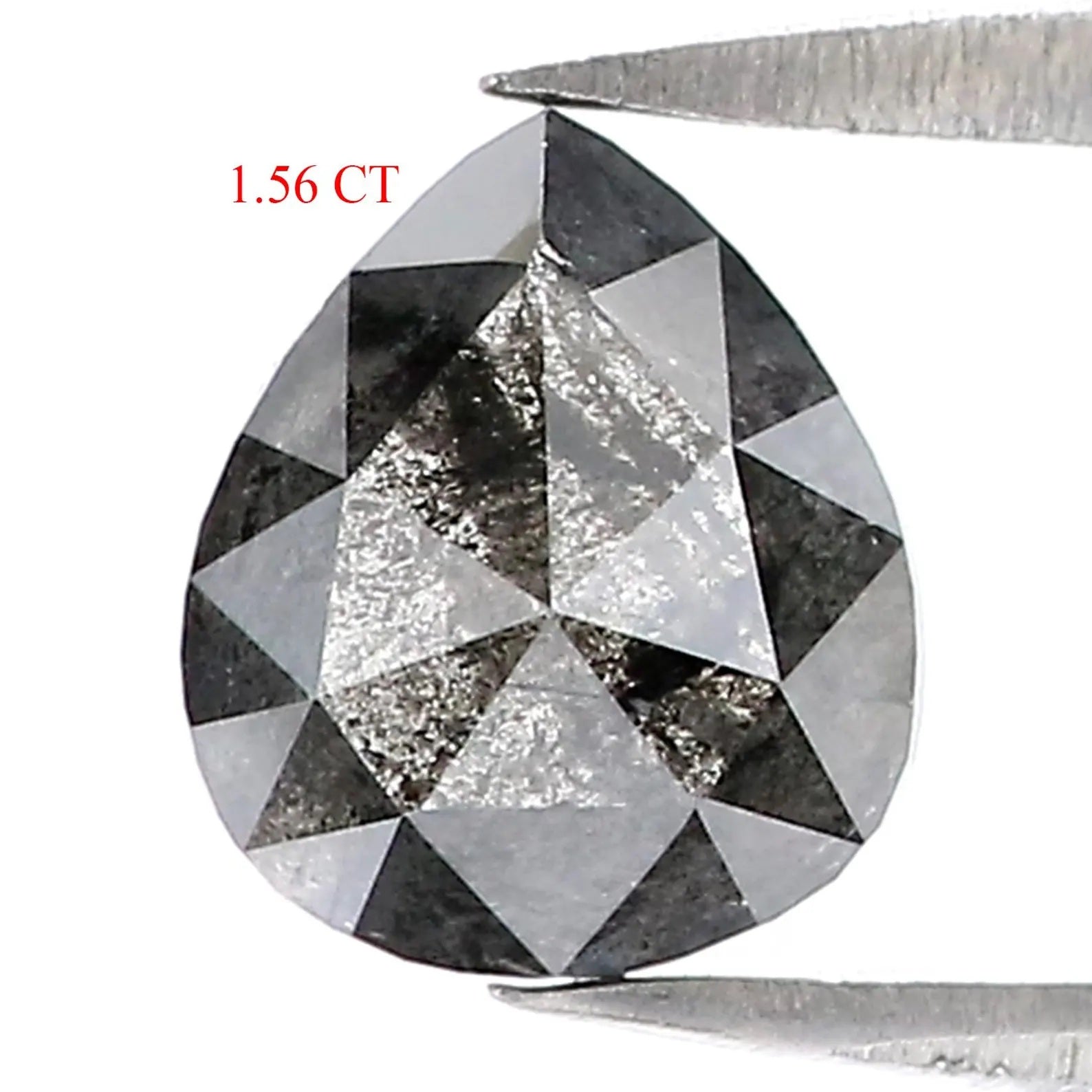1.56 CT Natural Loose Pear Shape Diamond Salt And Pepper Pear Cut Diamond 7.40 MM Natural Loose Diamond Pear Shape Rose Cut Diamond QN9477