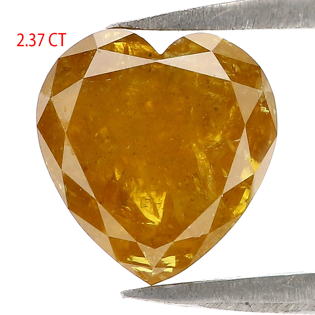 2.37 CT Natural Loose Heart Shape Diamond Yellow Color Heart Shape Diamond 8.40 MM Natural Loose Yellow Color Heart Rose Cut Diamond LQ3020