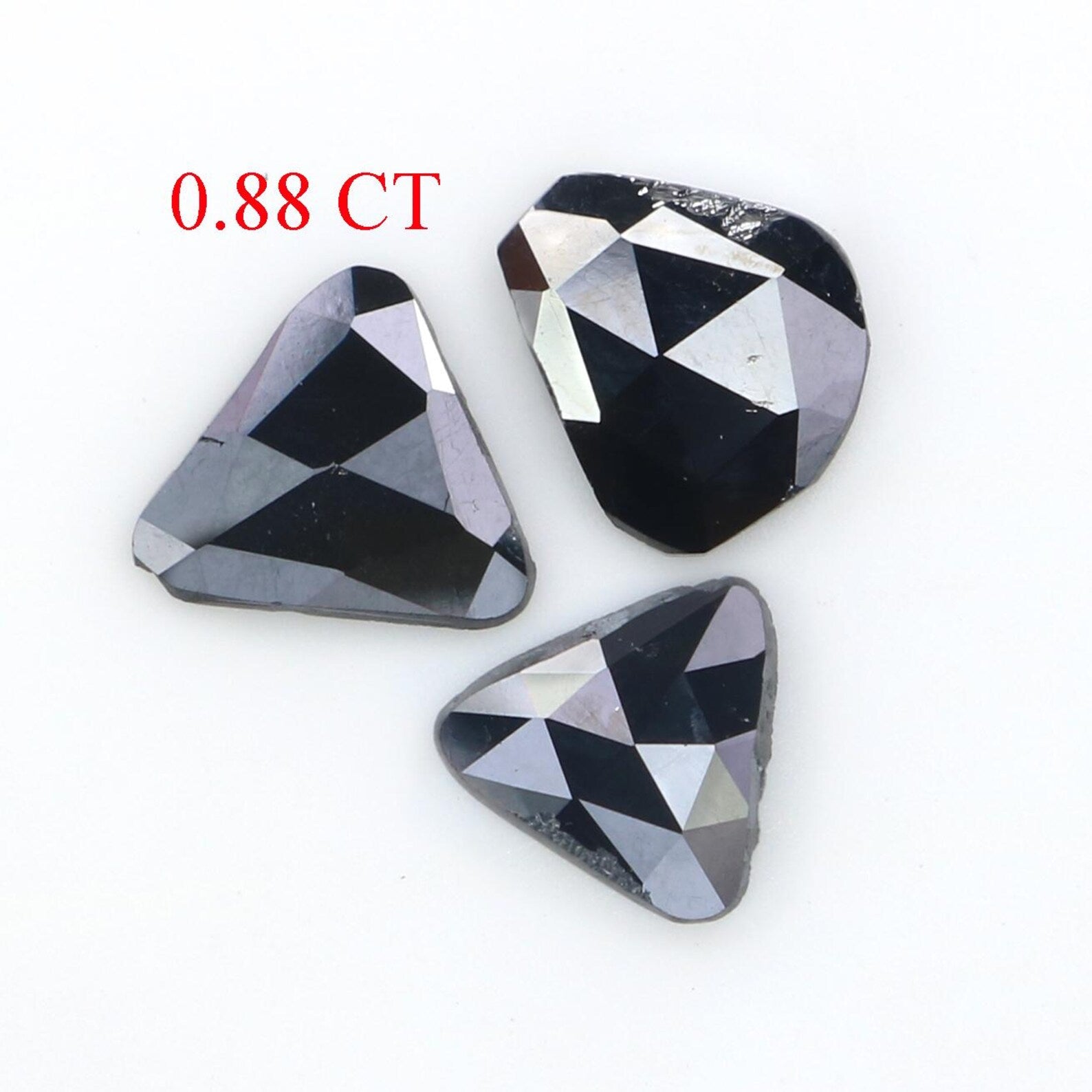 0.88 CT Natural Loose Slice Shape Diamond Black Color Slice Cut Diamond 6.10 MM Natural Loose Black Color Slice Rose Cut Diamond NQ2263
