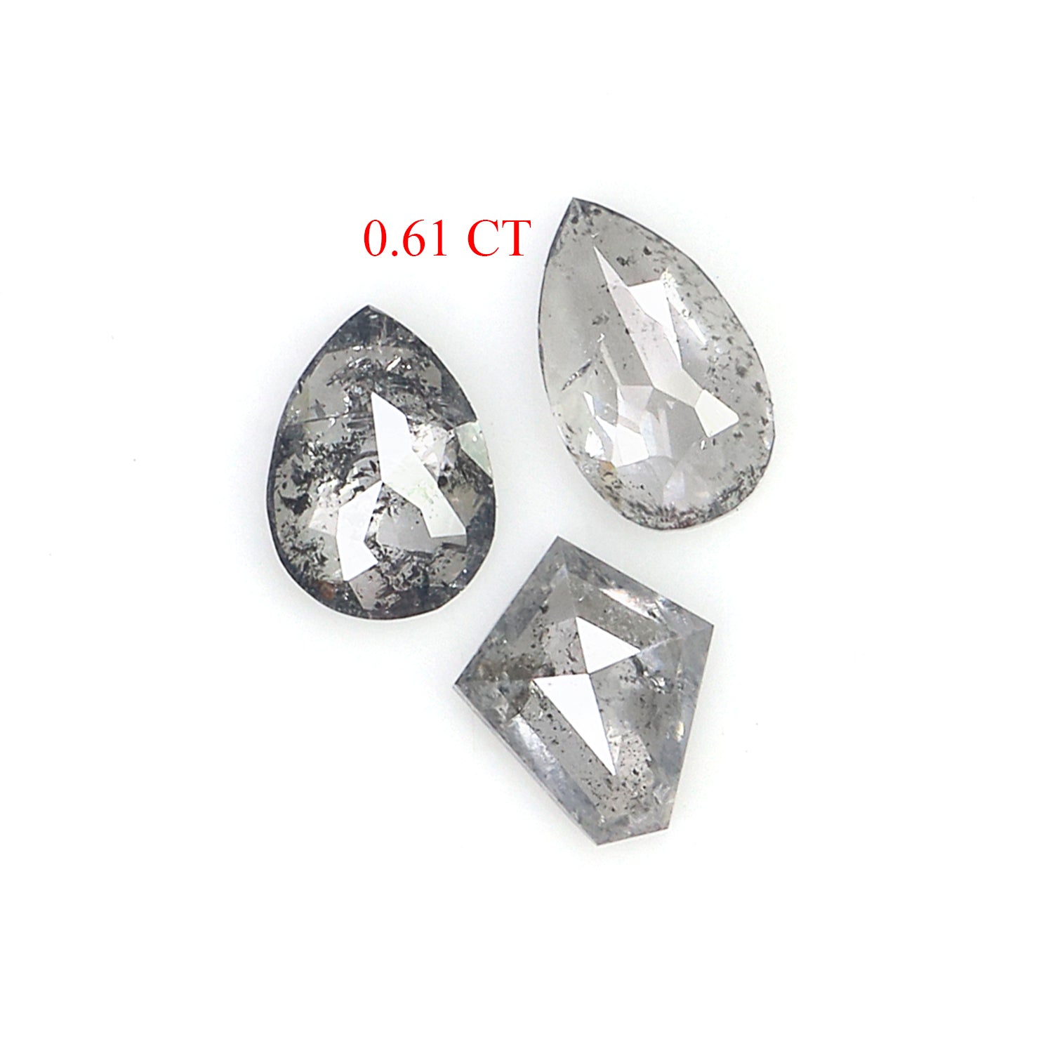 Natural Loose Mix Shape Salt And Pepper Diamond Black Grey Color 0.61 CT 4.65 MM Mix Shape Shape Rose Cut Diamond KDL1972