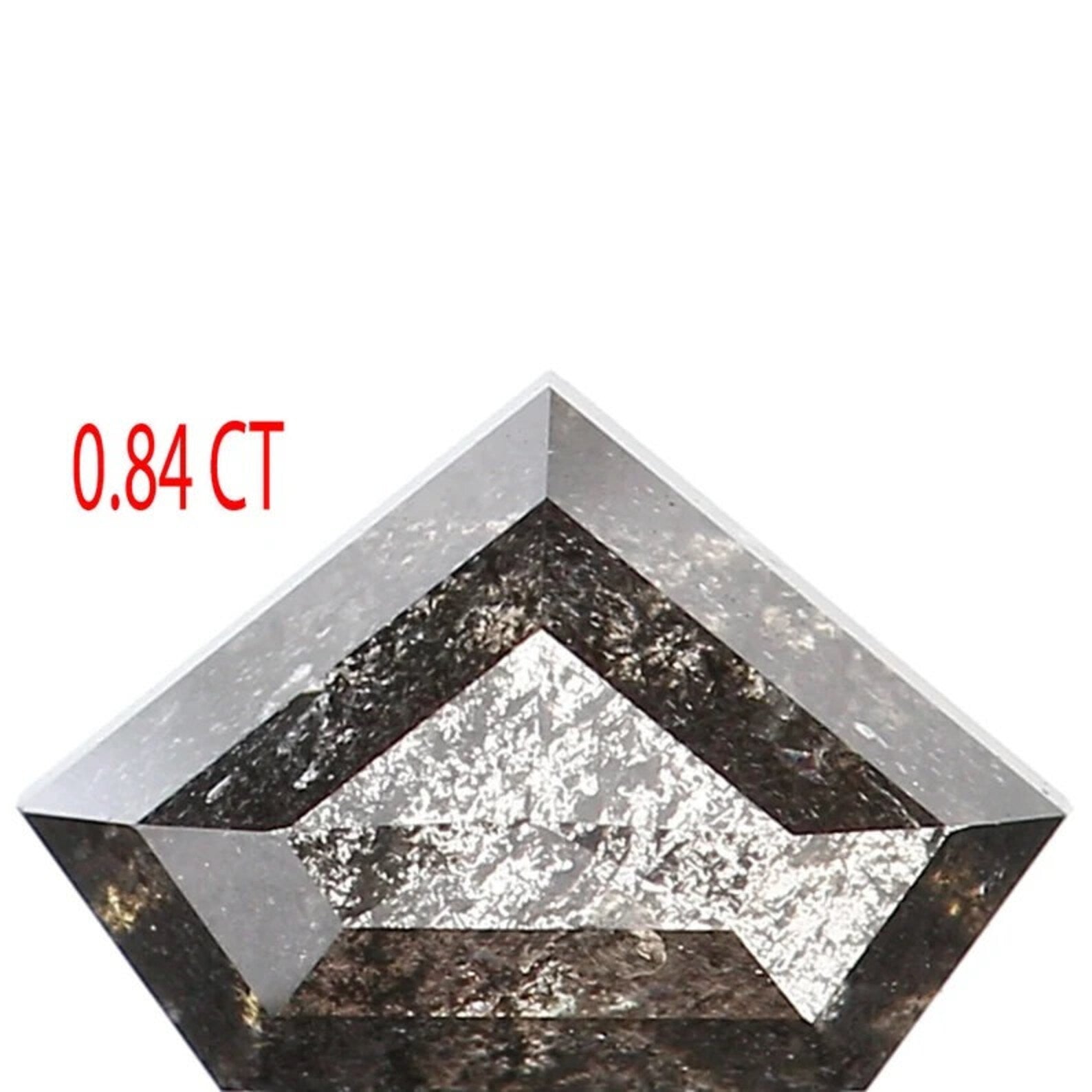 0.84 Ct Natural Loose Shield Cut Diamond Salt And Pepper Shield Diamond 5.20 MM Natural Loose Black Grey Color Shield Rose Cut Diamond QN943
