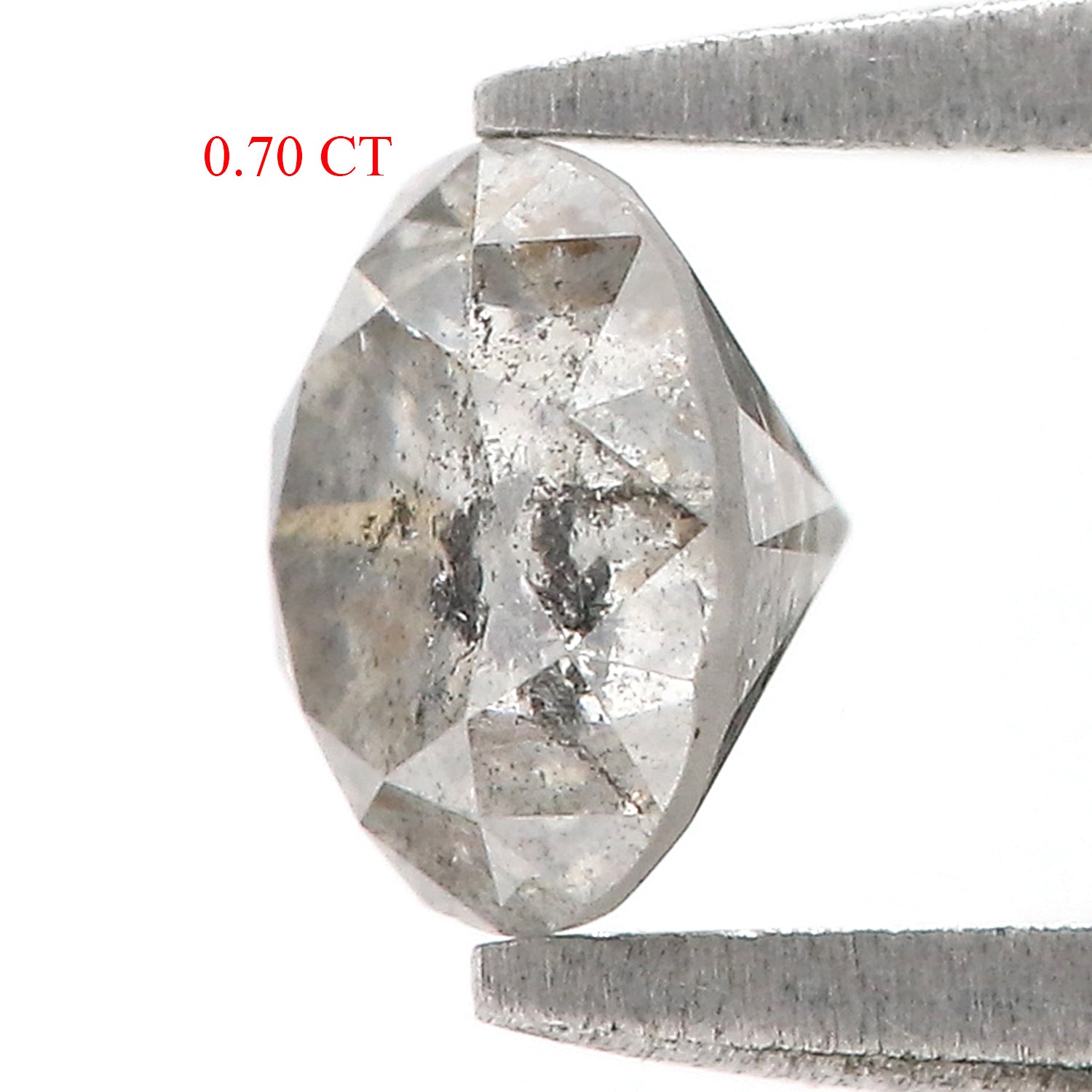 0.70 CT Natural Loose Round Shape Diamond Salt And Pepper Round Diamond 5.40 MM Natural Black Grey Color Round Brilliant Cut Diamond LQ5021