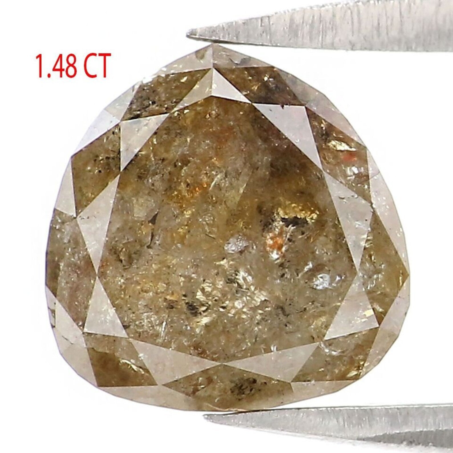 1.48 CT Natural Loose Pear Shape Diamond Green Brown Color Pear Shape Diamond 7.25 MM Natural Loose Diamond Pear Rose Cut Diamond NQ8692