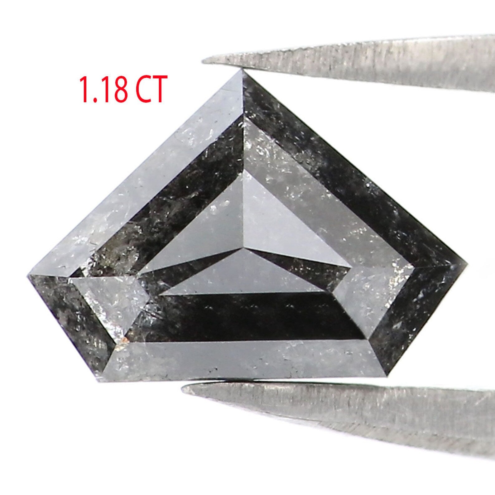 1.18 CT Natural Loose Shield Diamond Salt And Pepper Diamond Natural Loose Diamond 6.00 MM Shield Rose Cut Diamond Shield Shape NQ1346