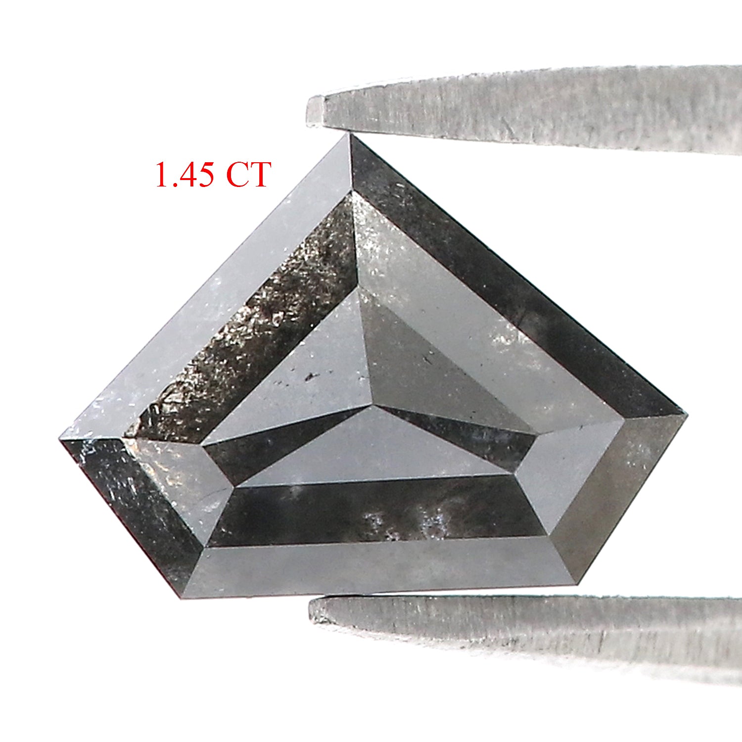 1.45 Ct Natural Loose Shield Diamond Black Color Shield Cut Diamond 6.70 MM Natural Loose Diamond Black Color Shield Rose Cut Diamond LQ154