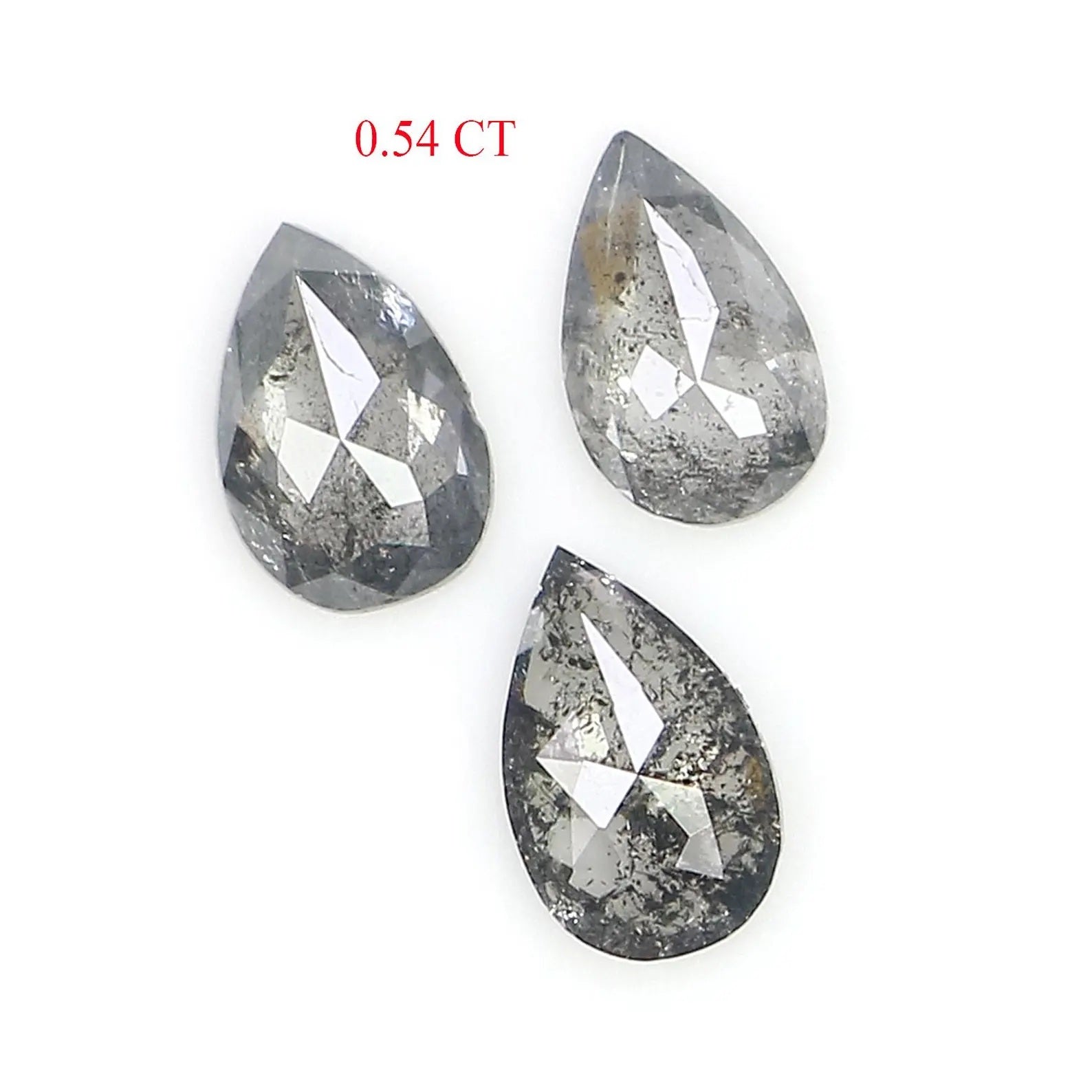 0.54 CT Natural Loose Pear Shape Diamond Salt And Pepper Pear Cut Diamond 5.05 MM Natural Loose Diamond Pear Shape Rose Cut Diamond NQ2355