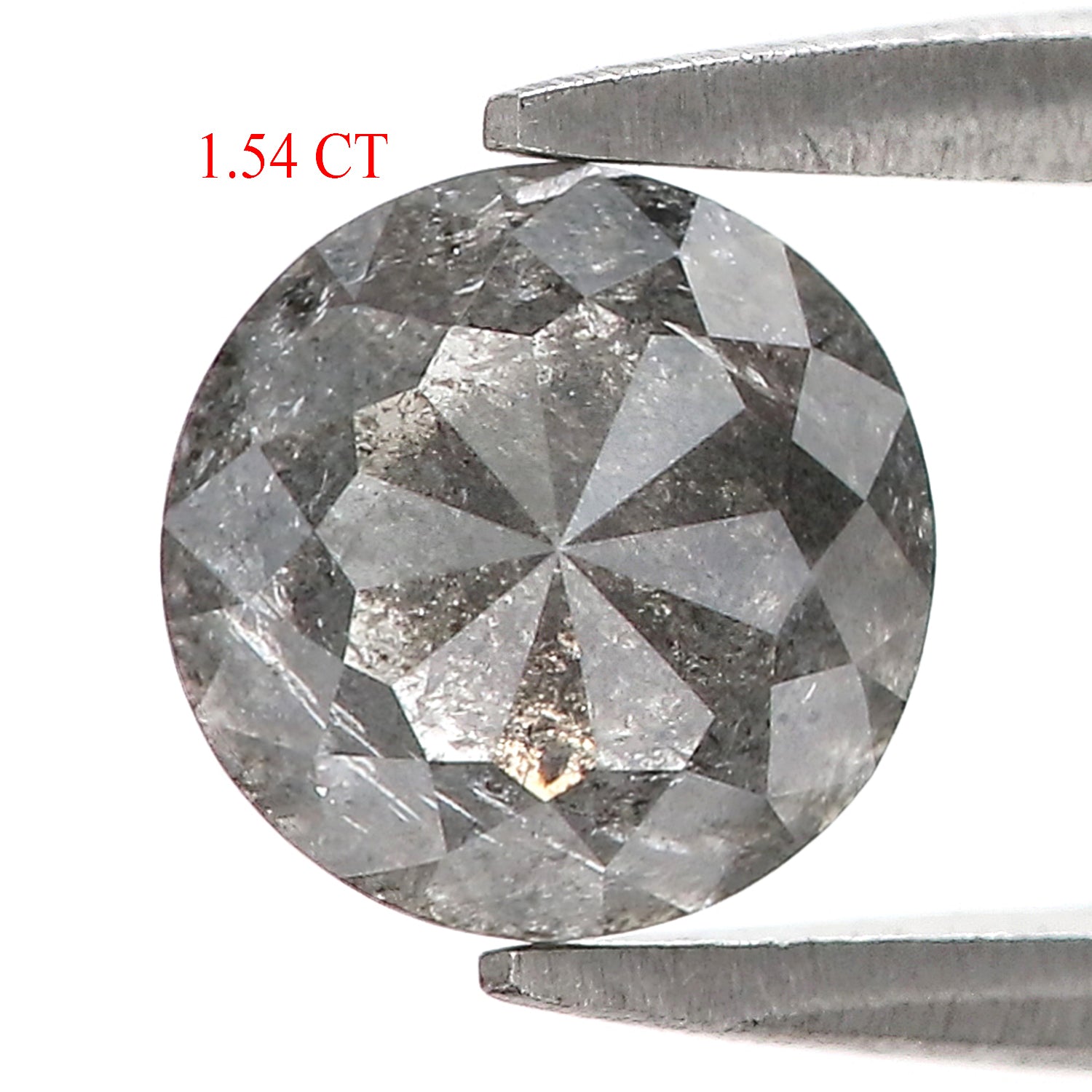 1.54 CT Natural Loose Round Rose Cut Diamond Salt And Pepper Round Shape Diamond 6.75 MM Natural Loose Diamond Round Rose Cut Diamond QL1917