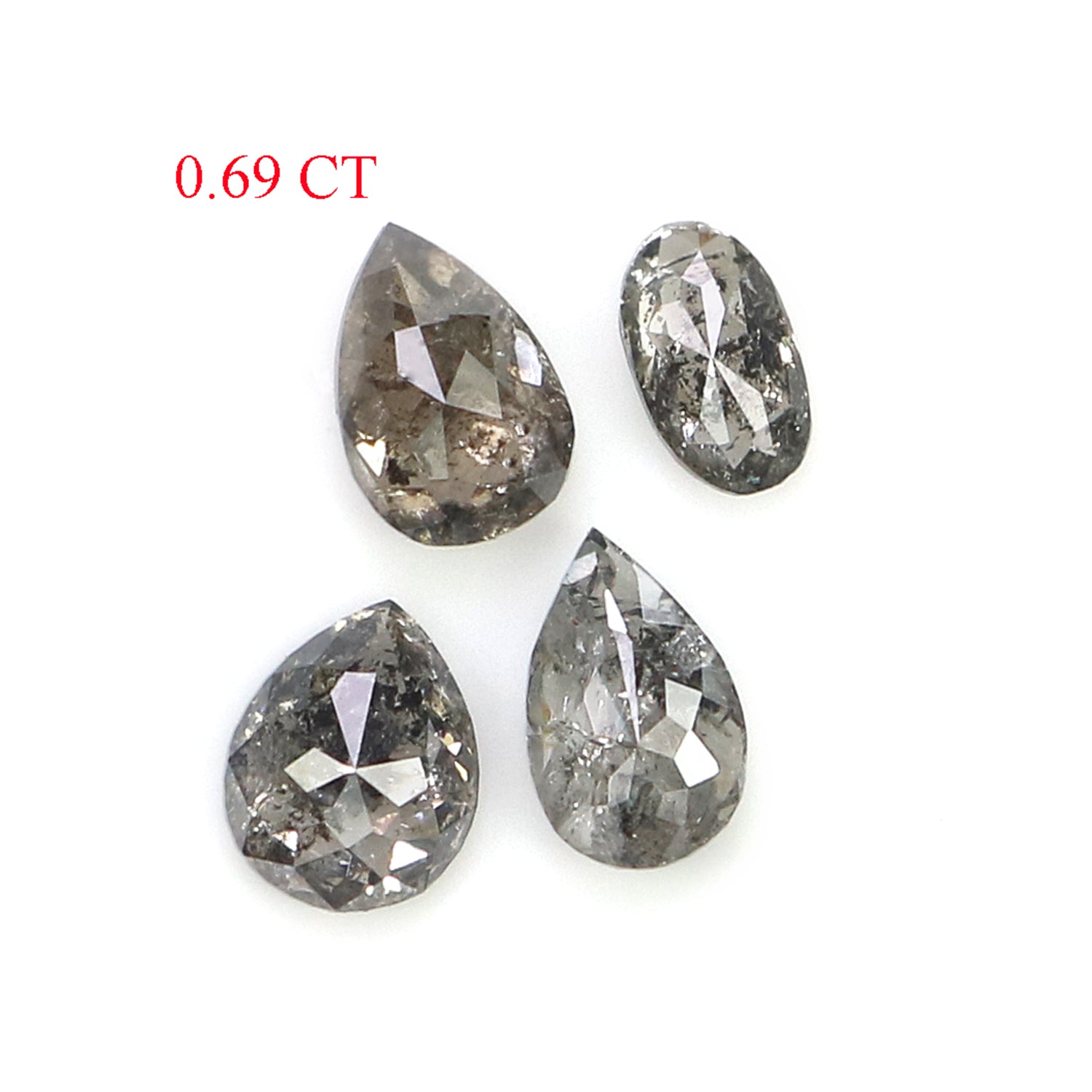 0.69 CT Natural Loose Mix Shape Diamond Salt And Pepper Mix Shape Diamond 3.90 MM Natural Black Grey Color Mix Shape Rose Cut Diamond L1973