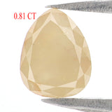 Natural Loose Pear Diamond, Yellow Color Pear Cut Diamond, Natural Loose Diamond, Pear Rose Cut Diamond, 0.81 CT Pear Shape Diamond KR2682