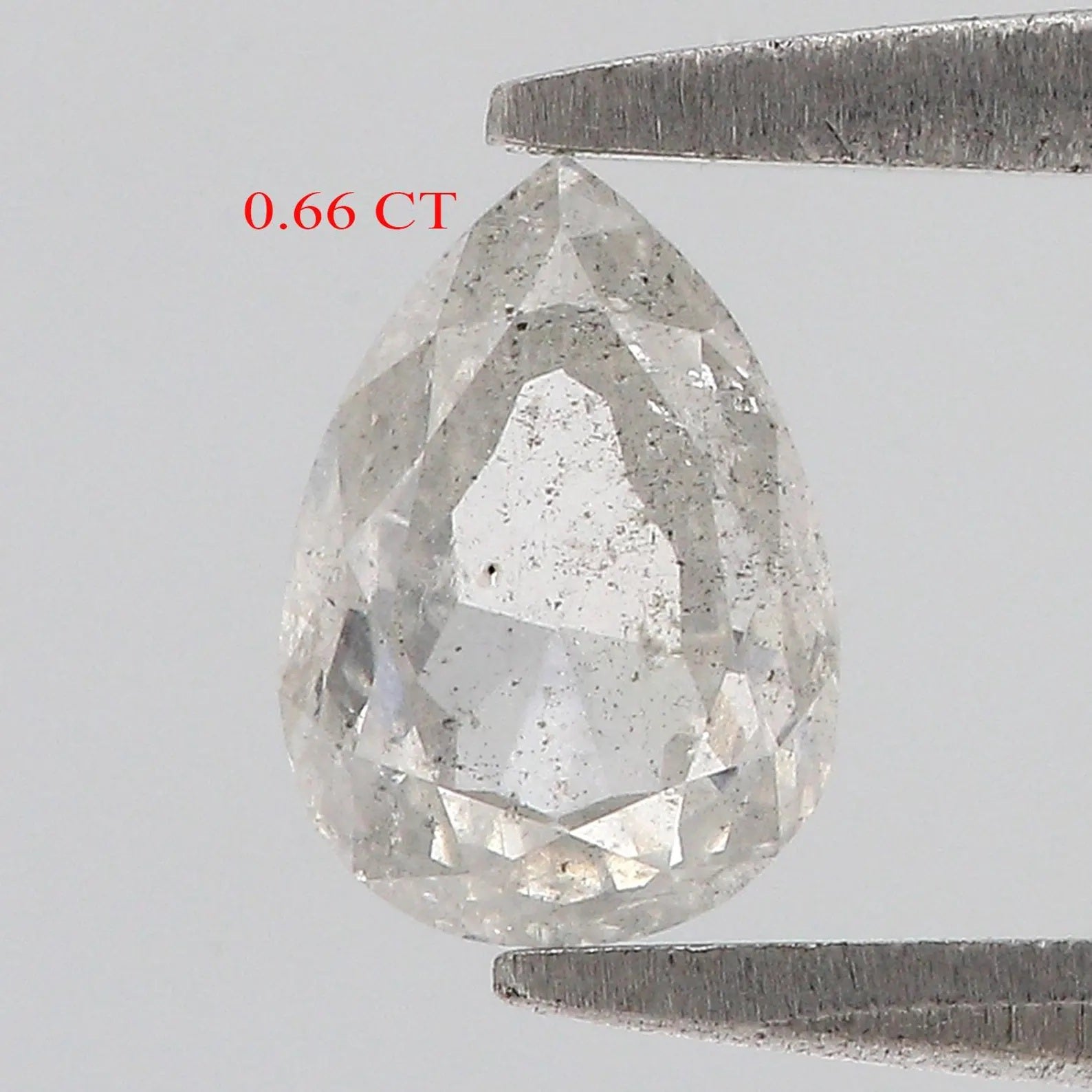 0.66 CT Natural Loose Pear Cut Diamond Grey Color Pear Shape Diamond 6.70 MM Natural Loose Diamond Grey Color Pear Rose Cut Diamond QN900