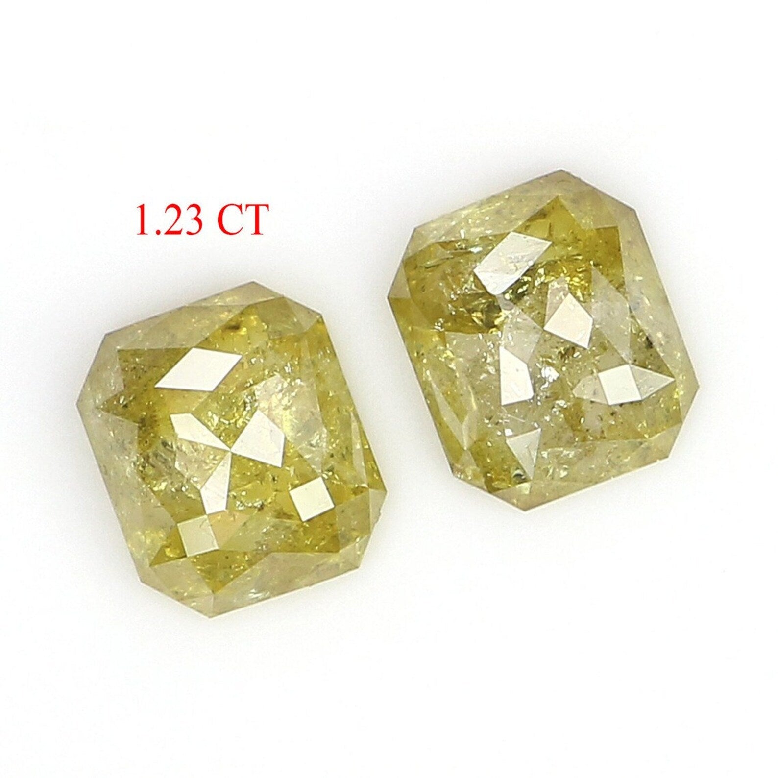 1.23 CT Natural Loose Cushion Pair Diamond Yellow Color Cushion Diamond 5.65 MM Natural Loose Diamond Yellow Cushion Rose Cut Diamond NQ2477