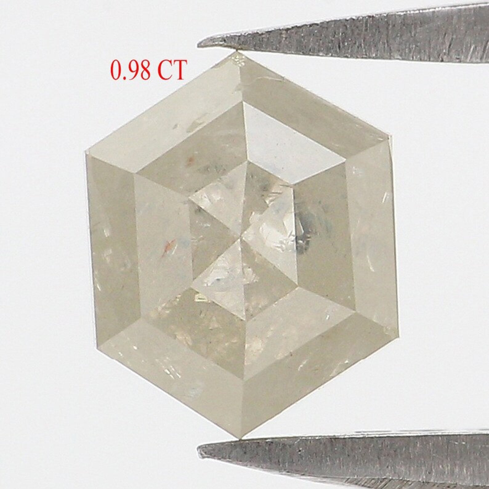 0.98 CT Natural Loose Hexagon Shape Diamond Grey Color Hexagon Diamond 6.70 MM Natural Diamond Grey Color Hexagon Rose Cut Diamond NQ8270