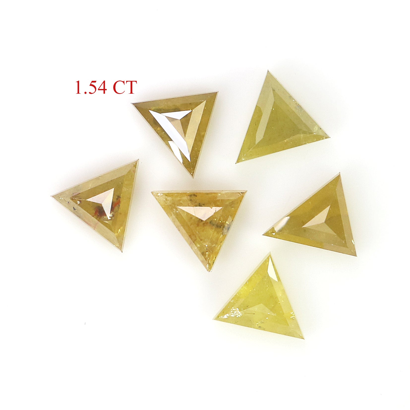 1.54 CT Natural Loose Triangle Shape Diamond Yellow Color Triangle Diamond 4.20 MM Natural Yellow Diamond Triangle Rose Cut Diamond L2050