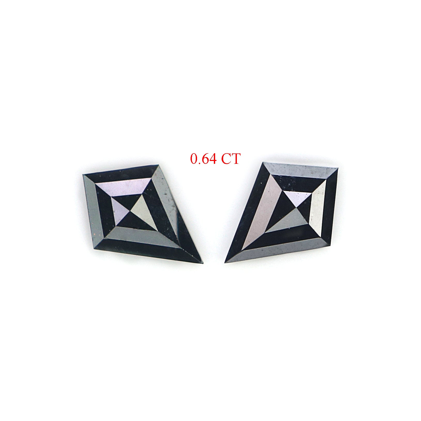0.64 CT Natural Loose Kite Cut Pair Diamond Black Color Kite Shape Diamond 6.95 MM Natural Black Color Diamond Kite Rose Cut Diamond N2273