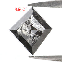 Natural Loose Kite Diamond, Salt And Pepper Kite Diamond, Natural Loose Diamond, Kite Rose Cut Diamond, Kite Cut 0.63 CT Kite Shape L2931