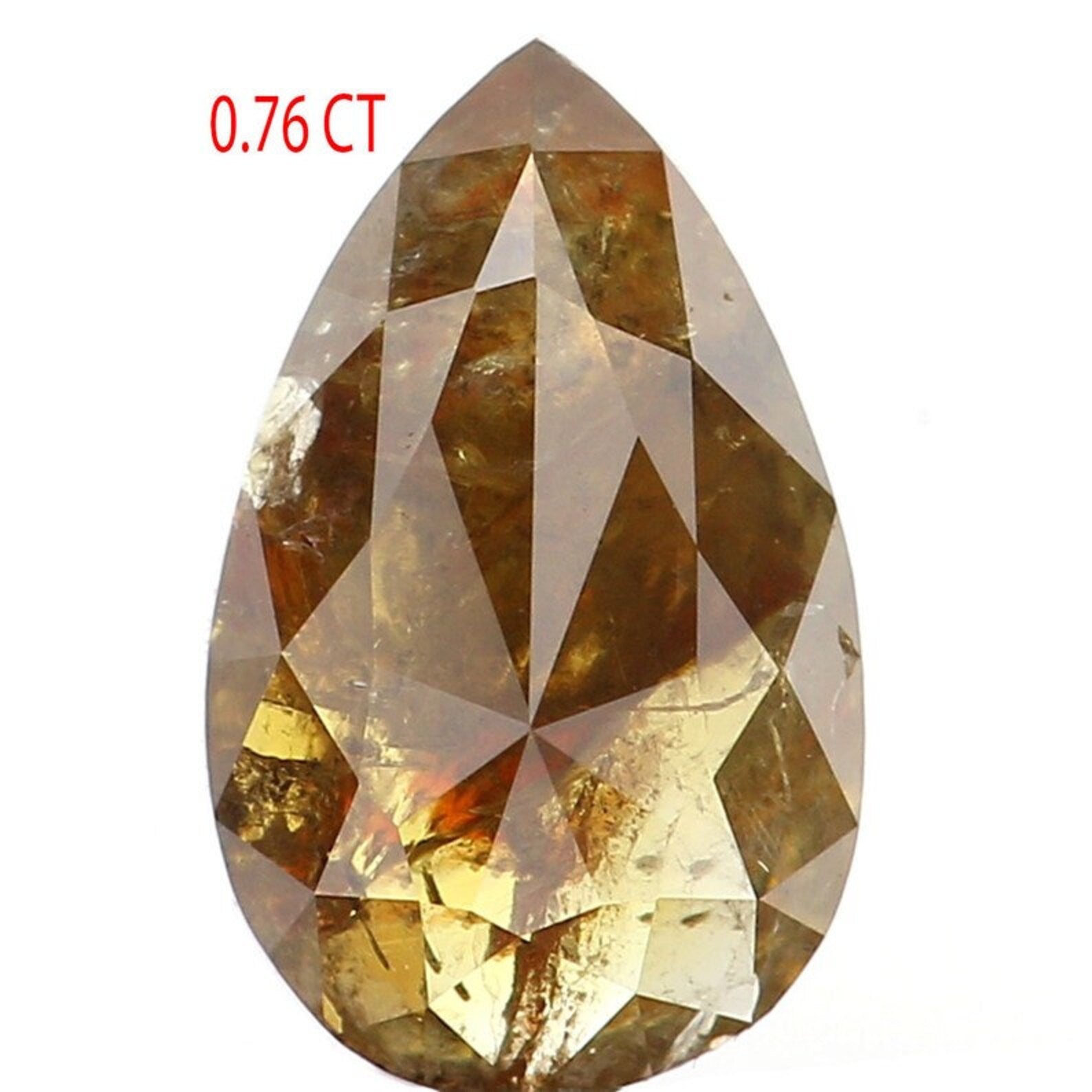 0.76 Ct Natural Loose Pear Shape Diamond Brown Color Pear Cut Diamond 7.30 MM Natural Loose Diamond Brown Color Pear Rose Cut Diamond NQ1108