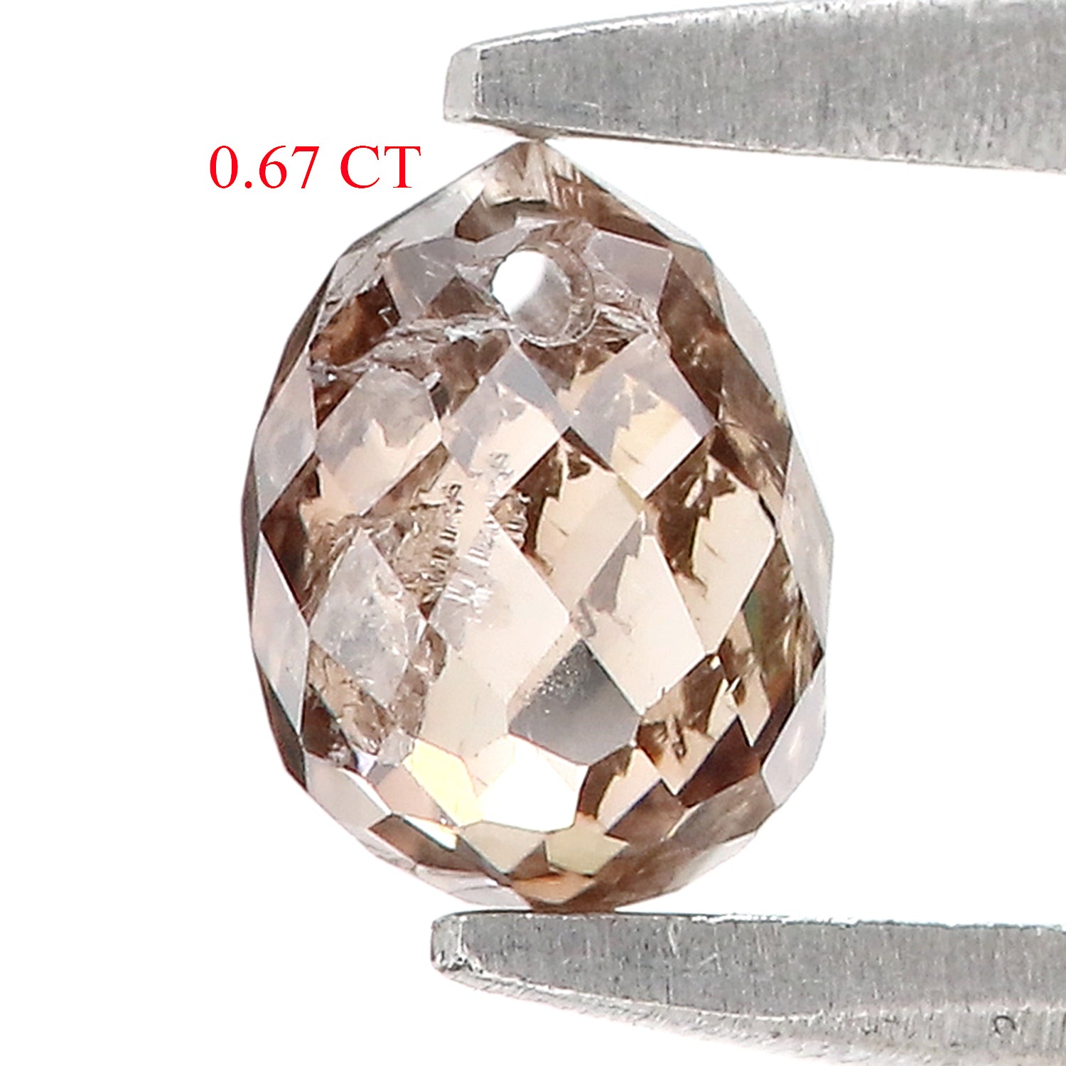 0.67 Ct Natural Loose Briolette Shape Diamond Brown Color Drop Diamond 5.05 MM Natural Loose Brown Color Briolette Rose Cut Diamond LQ9832