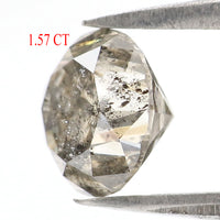 Natural Loose Round Diamond, Salt And Pepper Round Diamond, Natural Loose Diamond, Round Brilliant Cut Diamond, 1.57 CT Round Shape KDL8546