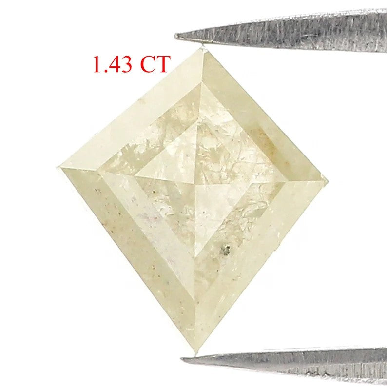 1.43 CT Natural Loose Kite Shape Diamond Yellow Color Kite Cut Diamond 7.65 MM Natural Loose Diamond Grey Color Kite Rose Cut Diamond QN2517