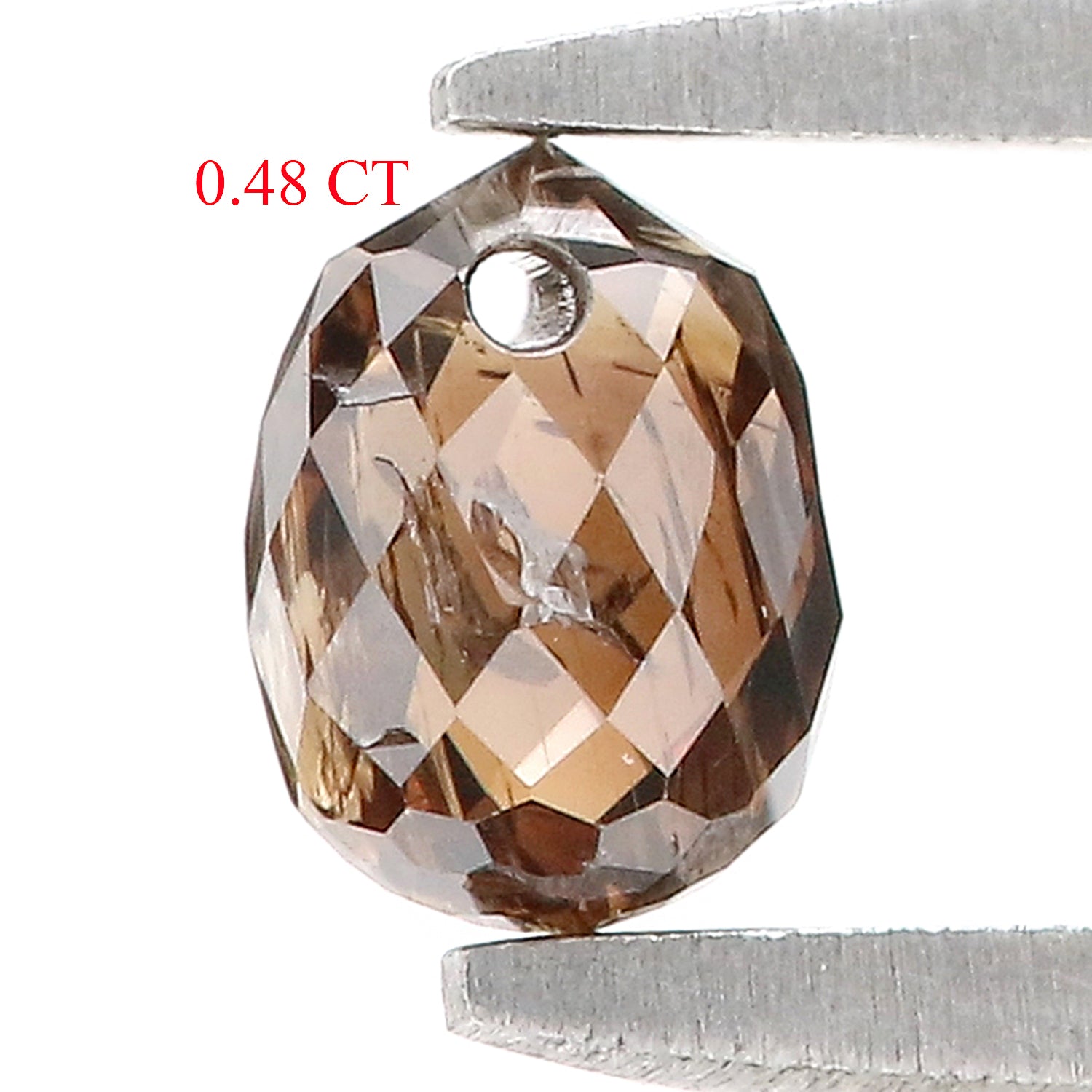 0.48 Ct Natural Loose Briolette Shape Diamond Brown Color Drop Diamond 4.60 MM Natural Loose Brown Color Briolette Rose Cut Diamond LQ9259