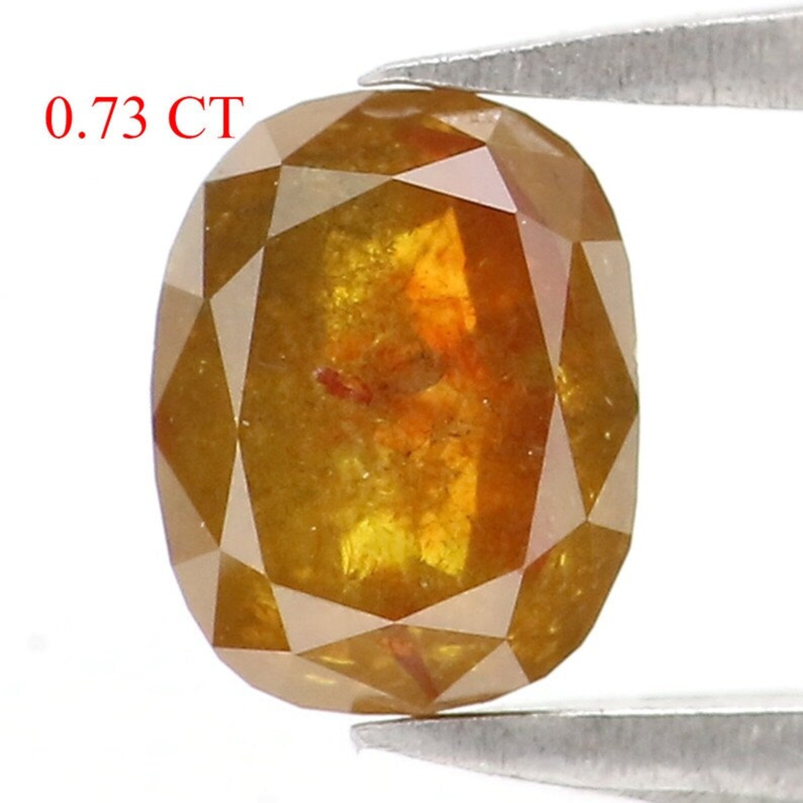 0.73 CT Natural Loose Oval Shape Diamond Yellow Color Oval Cut Diamond 5.85 MM Natural Diamond Yellow Color Oval Rose Cut Diamond NQ2370