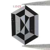 Natural Loose Hexagon Diamond, Black Color Hexagon Diamond, Natural Loose Diamond, Hexagon Rose Cut Diamond 1.13 CT Hexagon Shape KQL9082