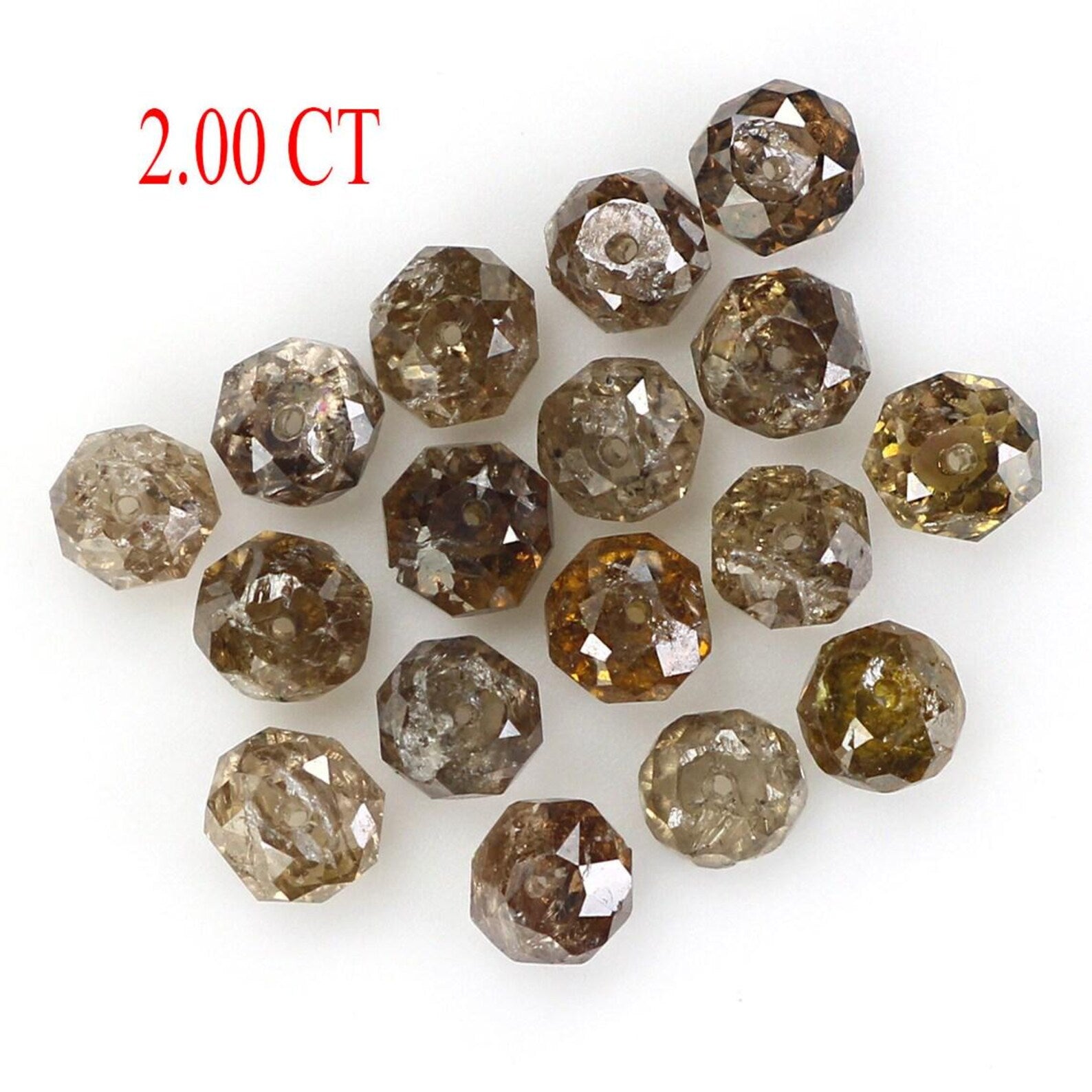 2.00 CT Natural Loose Bead Shape Diamond Brown Color Bead Diamond 2.50 MM Natural Loose Diamond Brown Color Bead Rose Cut Diamond NQ1729