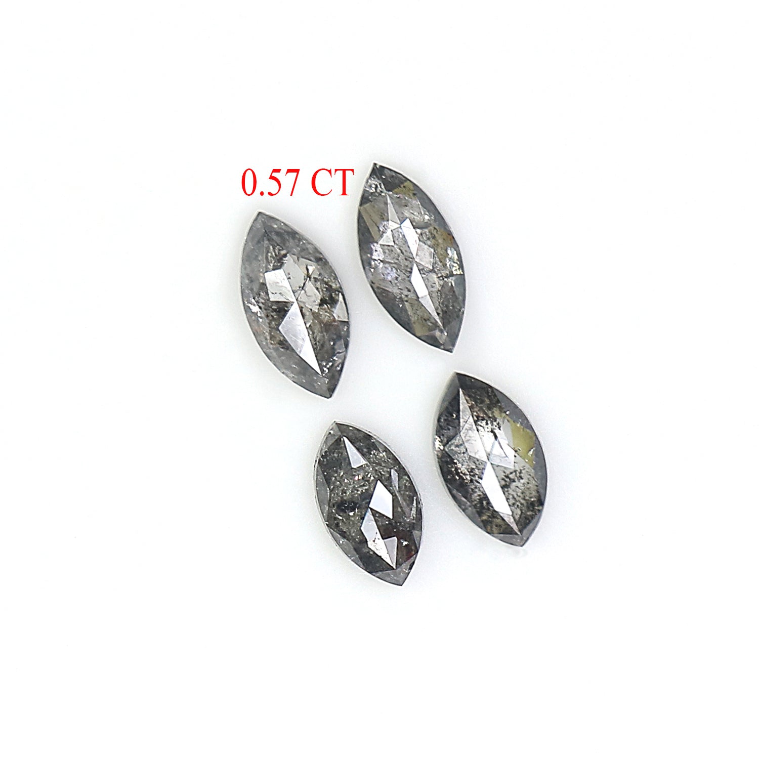 0.57 CT Natural Loose Marquise Shape Diamond Salt And Pepper Marquise Cut Diamond 5.10 MM Black Grey Color Marquise Rose Cut Diamond LQ2760