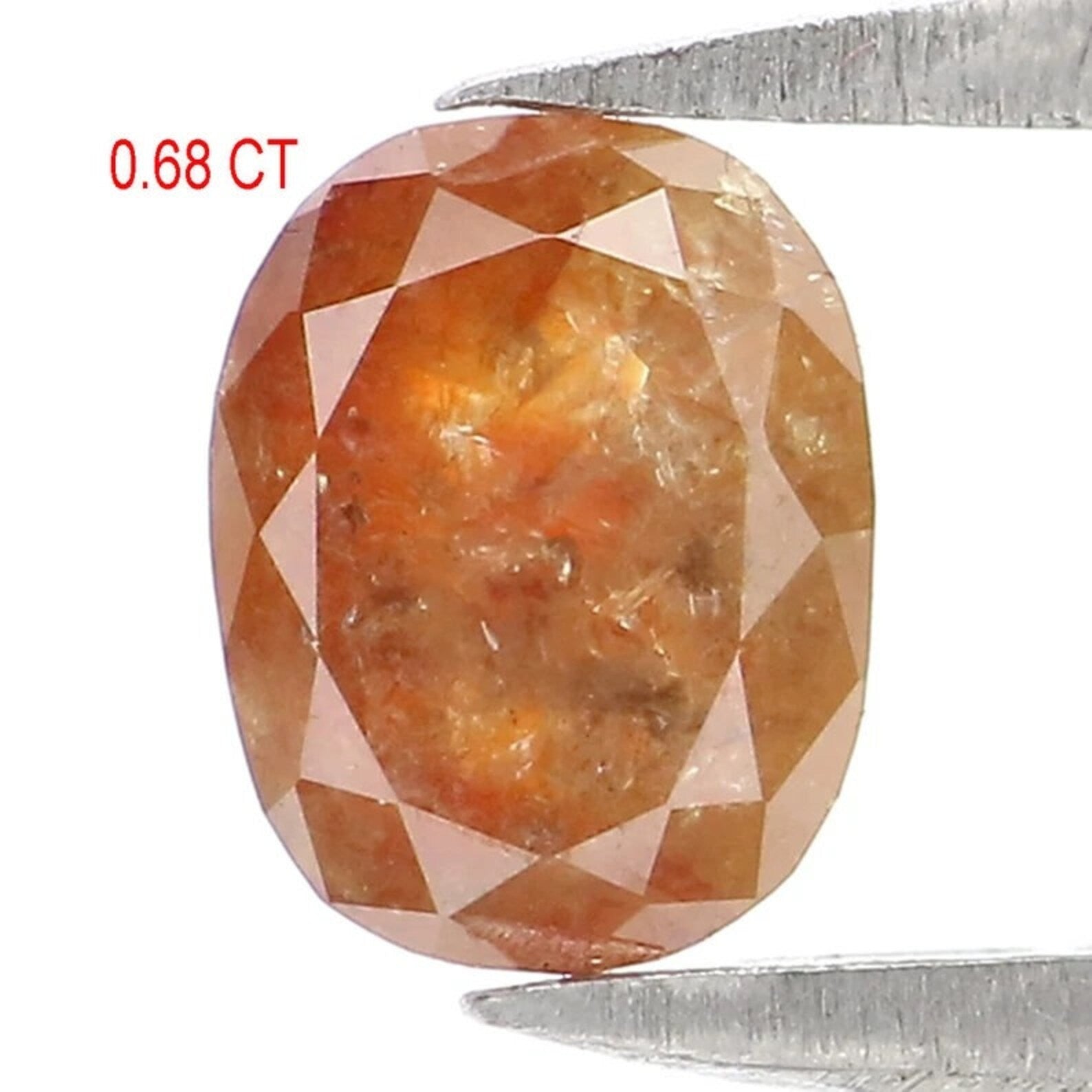 0.68 CT Natural Loose Oval Shape Diamond Brown Color Oval Diamond 5.95 MM Natural Loose Diamond Brown Color Oval Rose Cut Diamond NQB2214