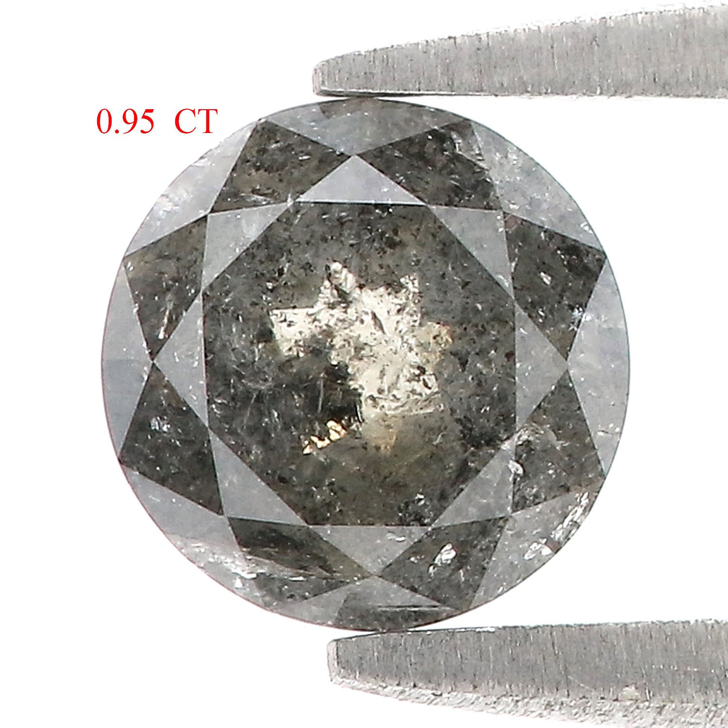 0.95 CT Natural Loose Round Rose Cut Diamond Salt And Pepper Round Shape Diamond 6.30 MM Natural Black Grey Round Rose Cut Diamond LQ966