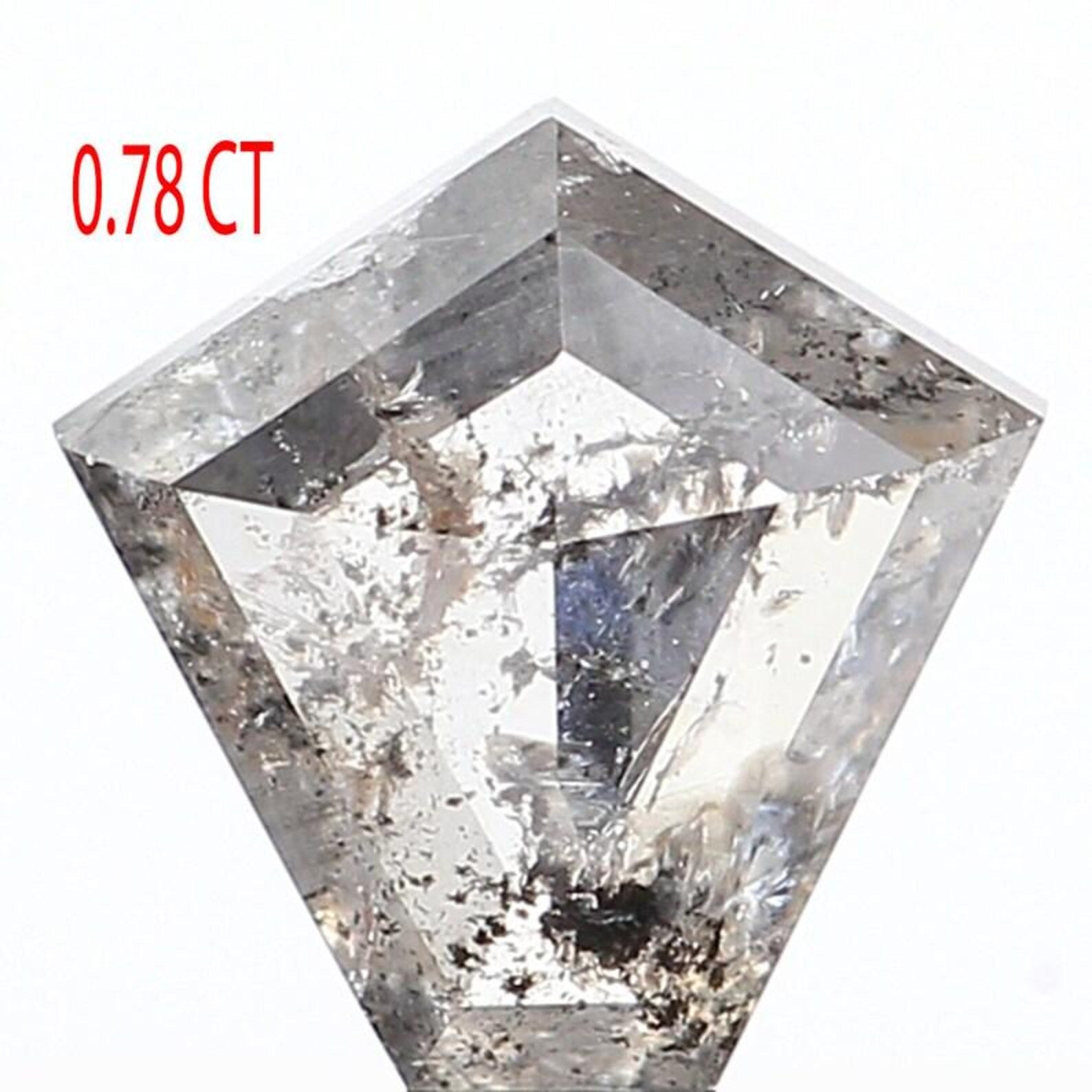 0.78 Ct Natural Loose Pentagon Shape Diamond Salt And Pepper Pentagon Diamond 6.45 MM Natural Loose Diamond Pentagon Rose Cut Diamond NQ927