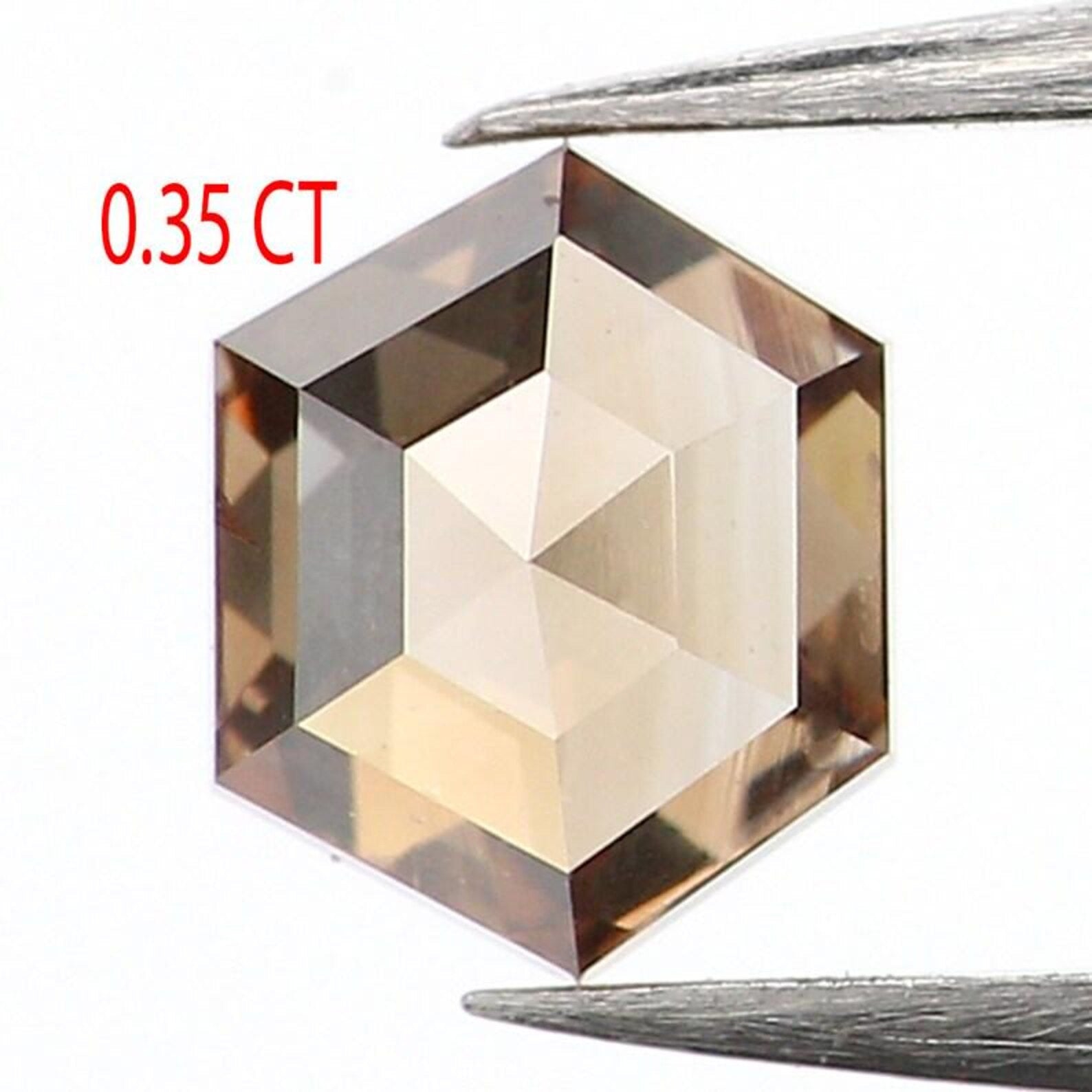 0.35 Ct Natural Loose Hexagon Shape Diamond Brown Color Hexagon Cut Diamond 4.65 MM Natural Loose Diamond Hexagon Rose Cut Diamond NQ1335