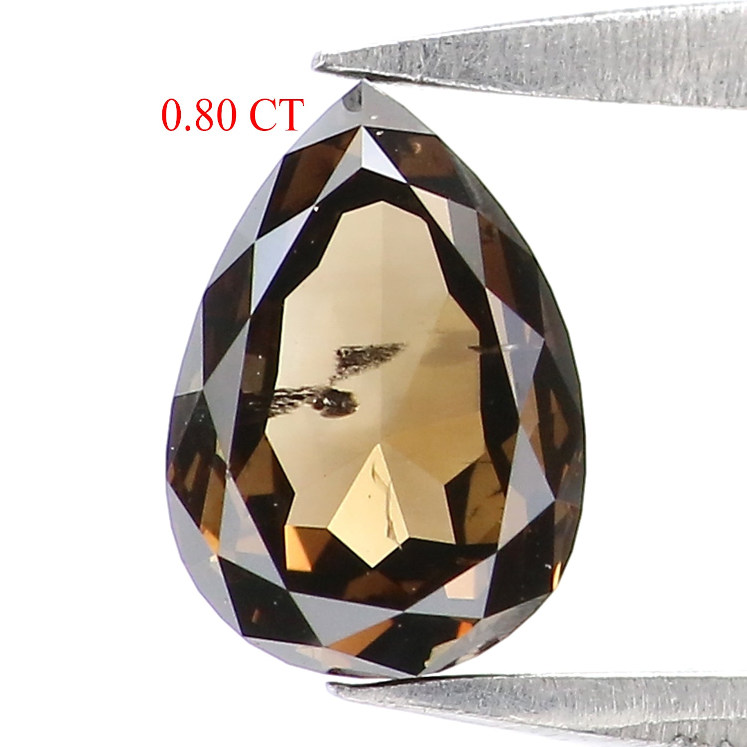 0.80 CT Natural Loose Pear Shape Diamond Black Brown Color Pear Cut Diamond 6.60 MM Natural Loose Pear Shape Rose Cut Diamond LQ8989