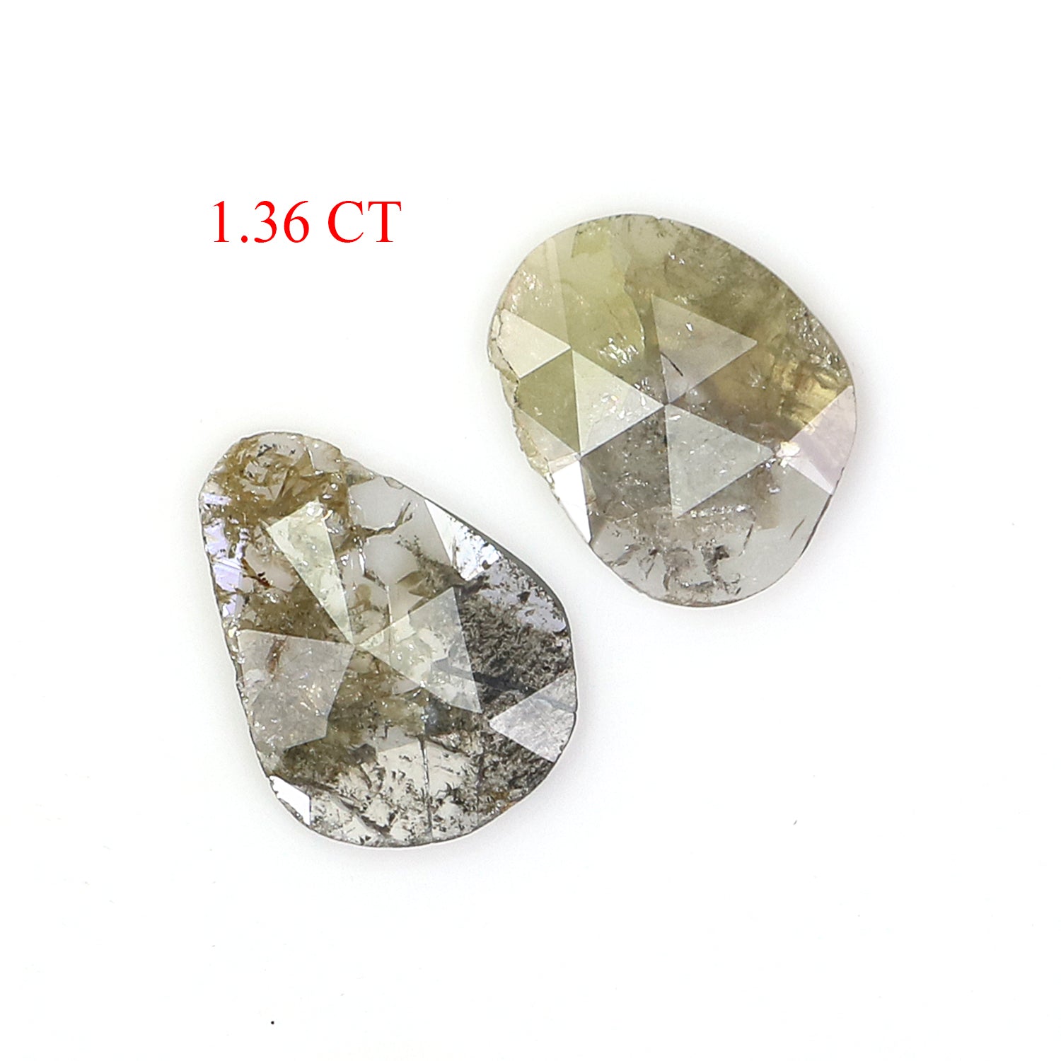 1.36 CT Natural Loose Slice Shape Diamond Yellow Color Slice Uncut Diamond 10.05 MM Natural Grey Color Diamond Irregular Cut Diamond L3552