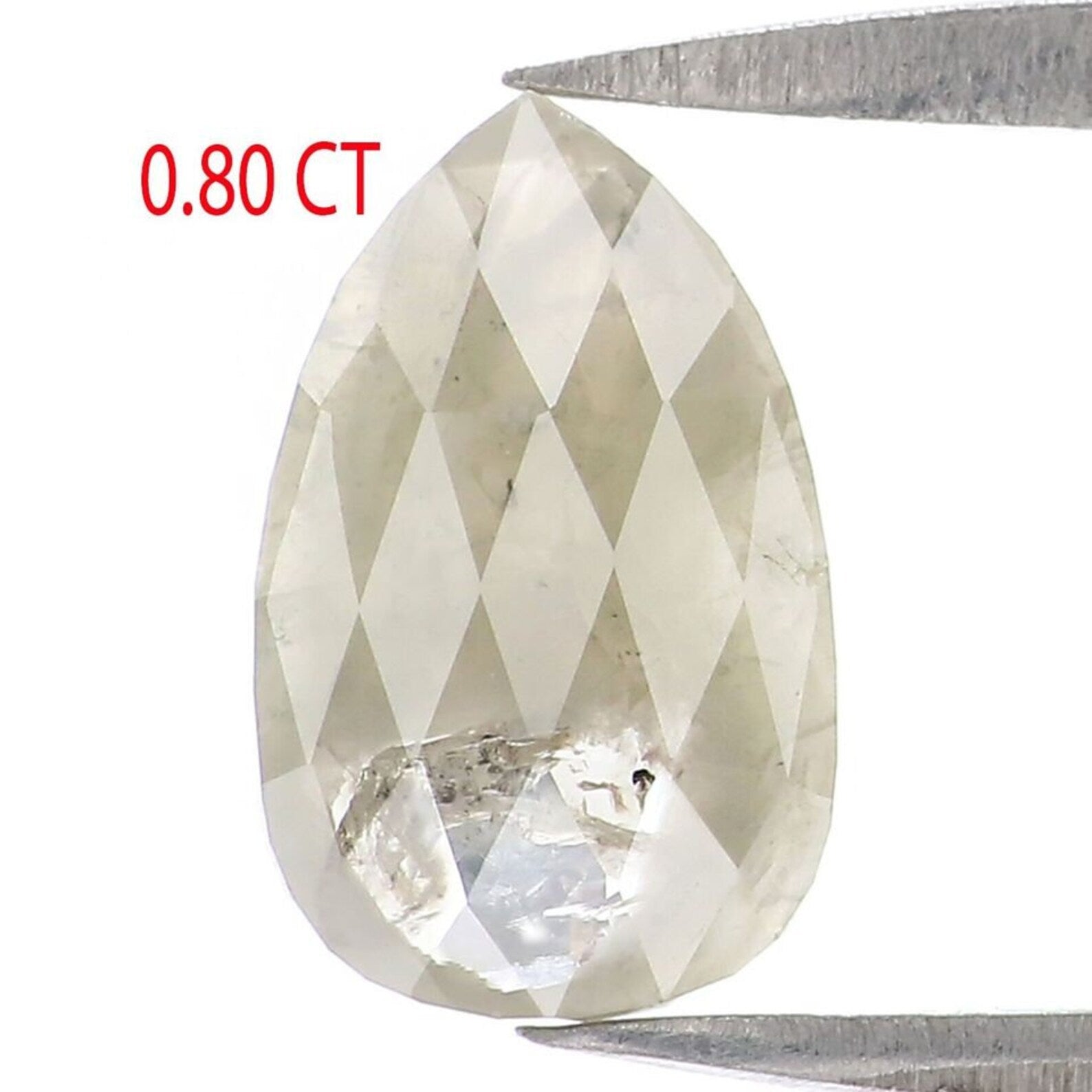 0.80 CT Natural Loose Pear Cut Diamond Grey Color Pear Diamond 8.80 MM Natural Loose Diamond Grey Color Pear Rose Cut Shape Diamond QN8415