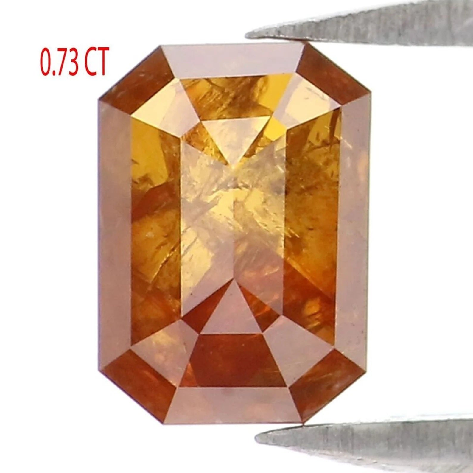 0.73 CT Natural Loose Emerald Shape Diamond Brown Color Emerald Cut Diamond 5.95 MM Natural Loose Brown Color Emerald Rose Cut Diamond NQ988