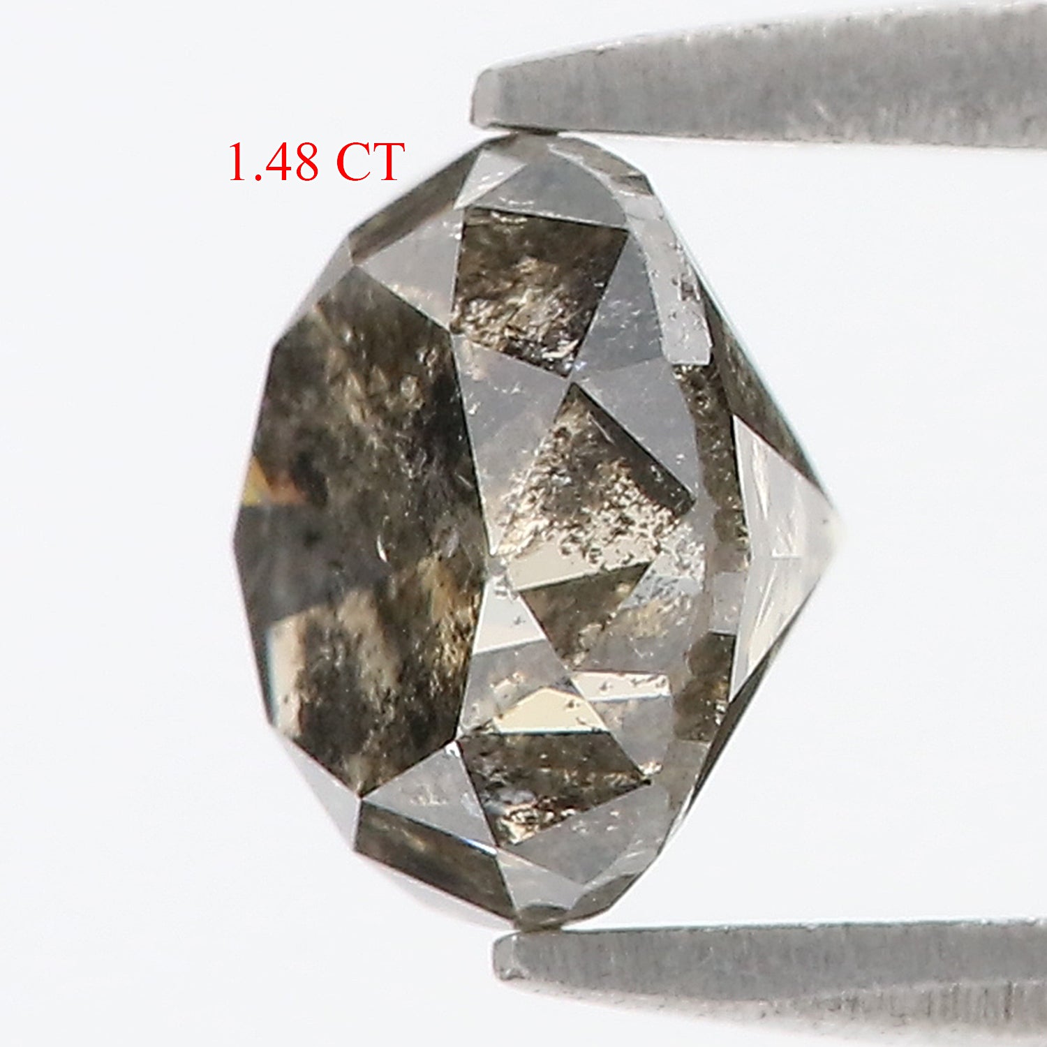 1.48 CT Natural Loose Round Shape Diamond Salt And Pepper Round Cut Diamond 6.70 MM Natural Loose Diamond Round Brilliant Cut Diamond LQ8699